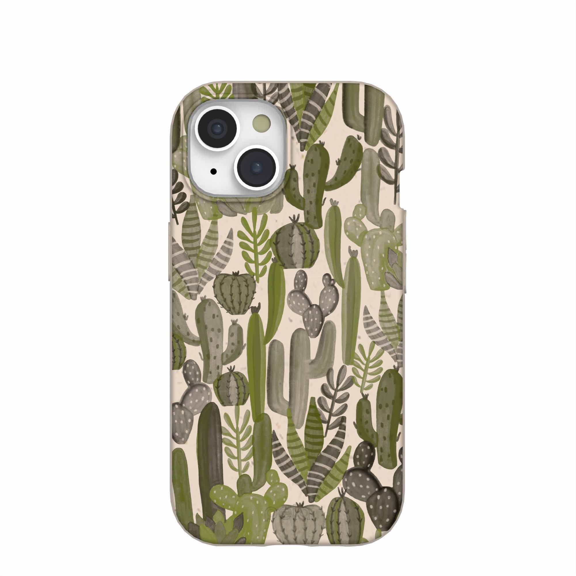 Seashell Succulent Cacti iPhone 15 Case Refurbished - Pela Case refurbished available on Cerqular
