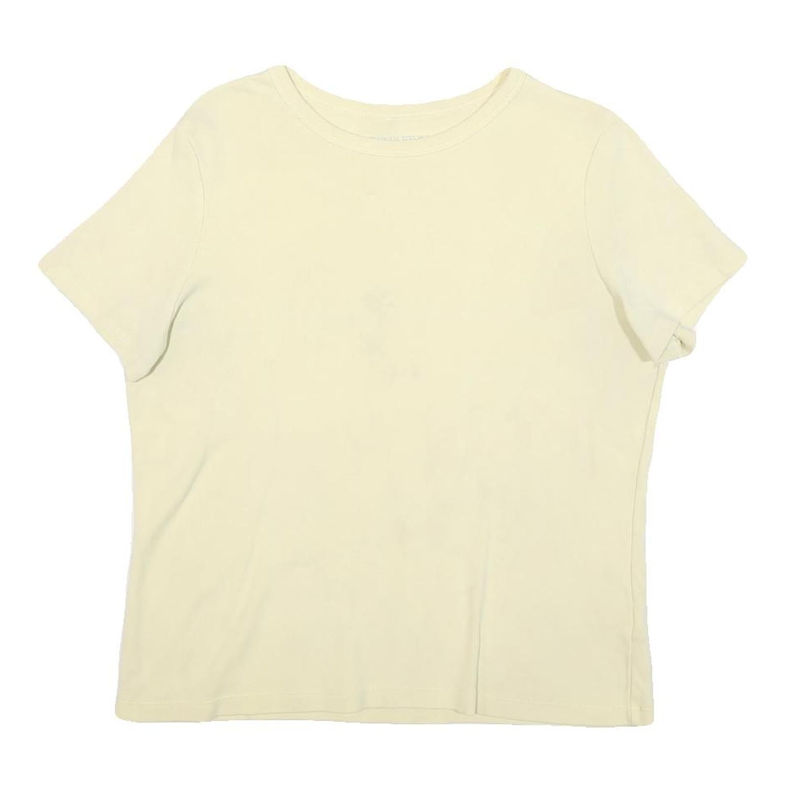 PENDLETON Womens Cream T-Shirt M Short Sleeve Crew Neck Classic Cotton Blend Refurbished - N/A refurbished available on Cerqular