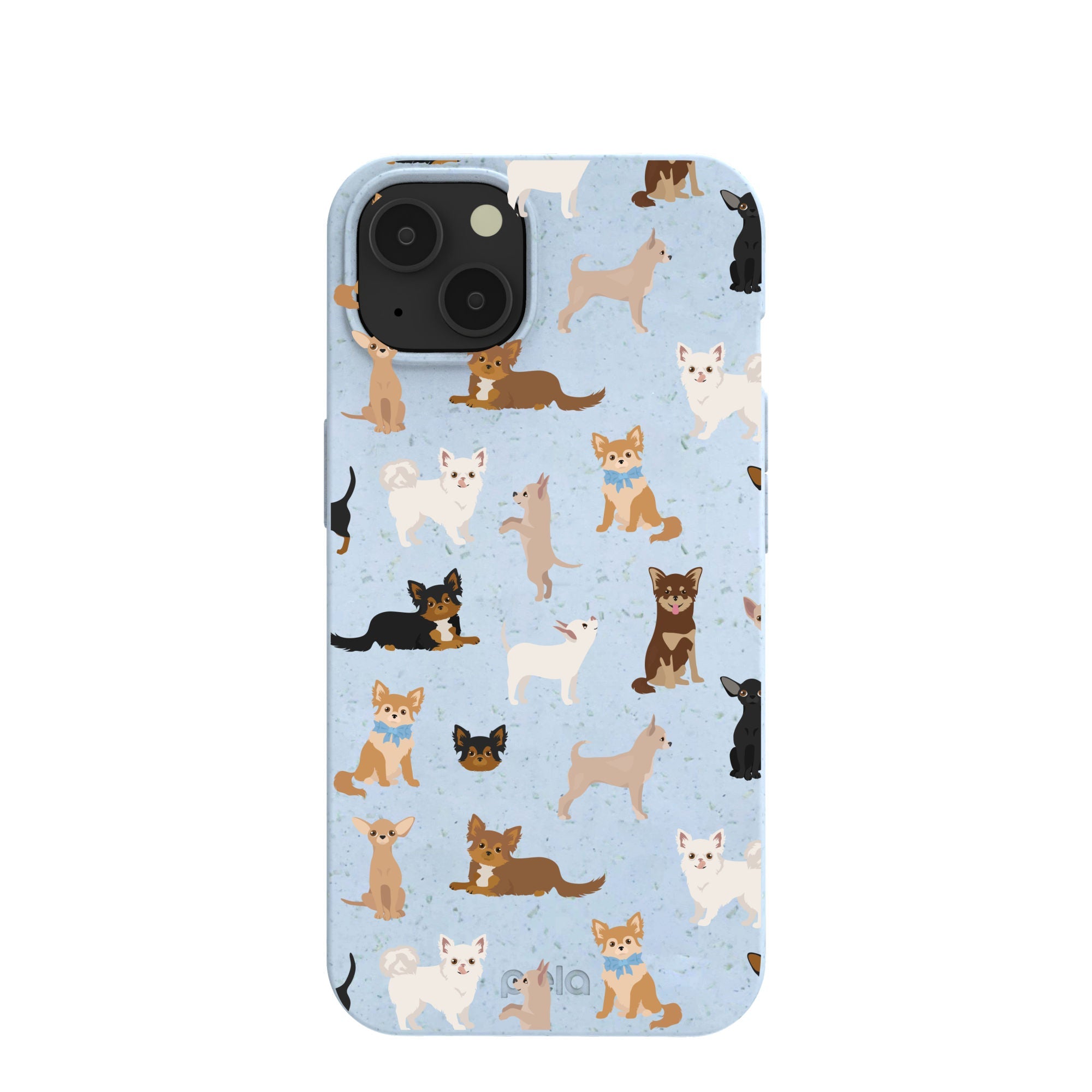 Powder Blue Chihuahua Charms iPhone 13 Case Refurbished - Pela Case refurbished available on Cerqular