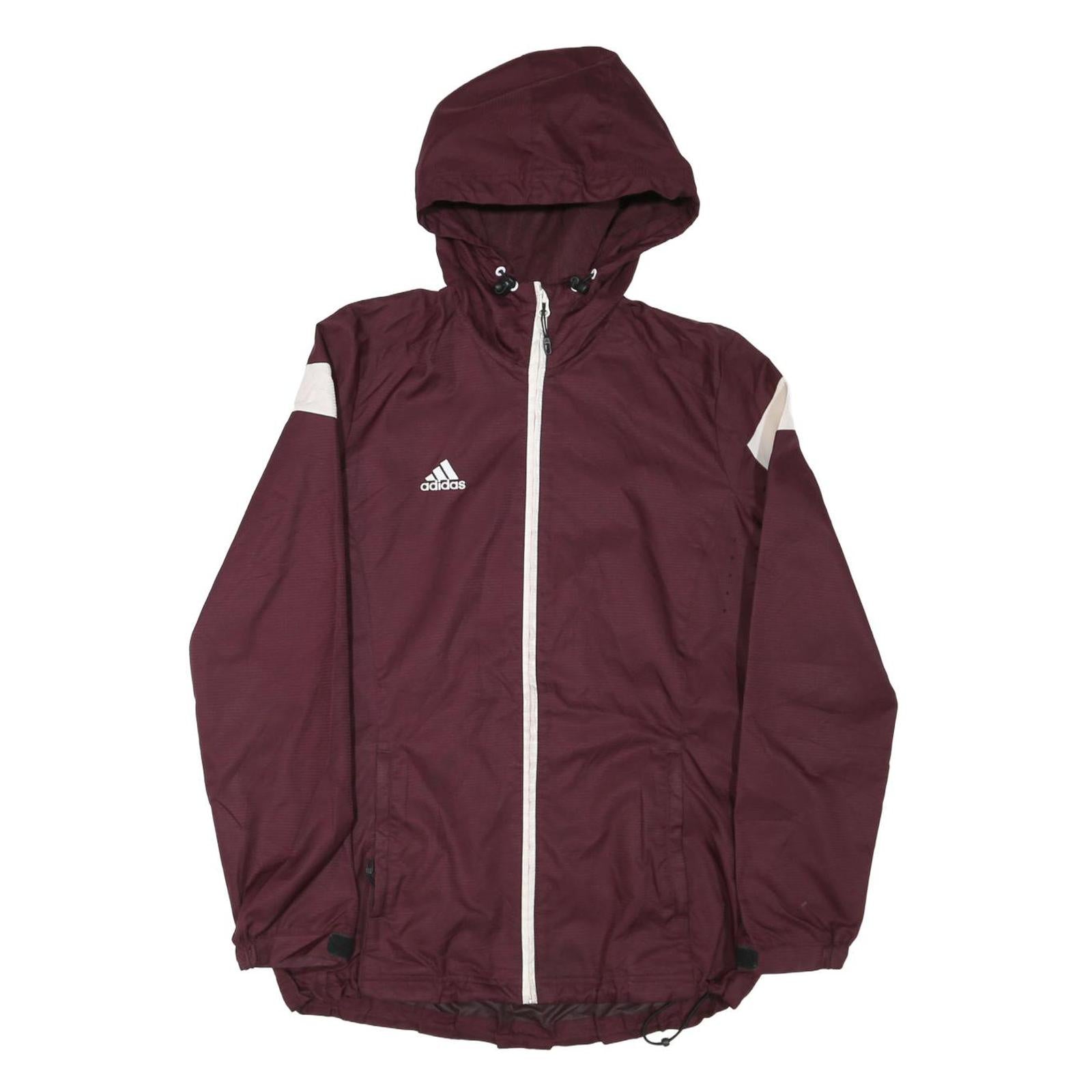 ADIDAS Mens Maroon & White Falcons Windbreaker Jacket M Polyester Blend Zip Refurbished - N/A refurbished available on Cerqular