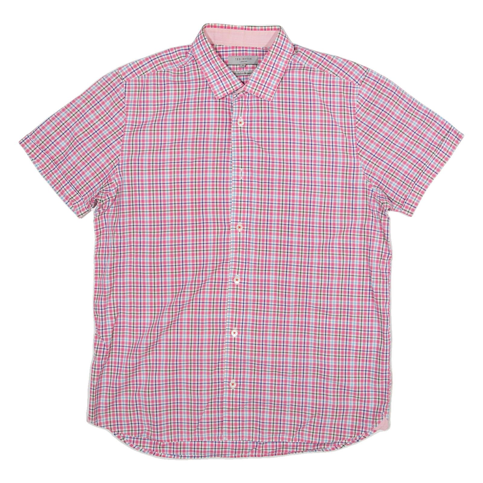TED BAKER Mens Shirt Pink Check M Refurbished - N/A refurbished available on Cerqular