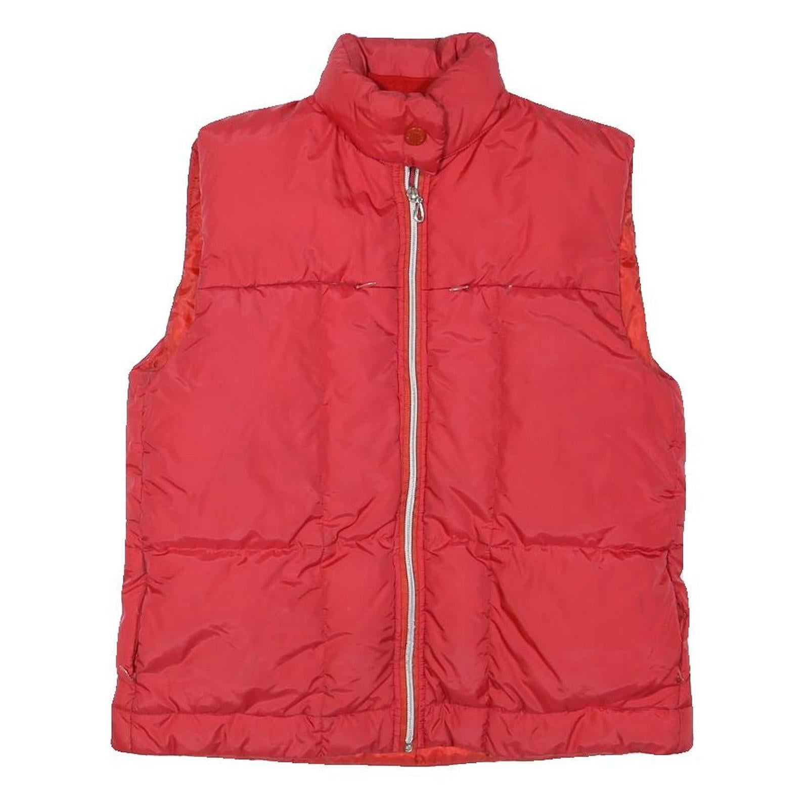 FY DA Womens Red Nylon Puffer Jacket M Zip Sleeveless Classic Winter Outerwear Refurbished - N/A refurbished available on Cerqular
