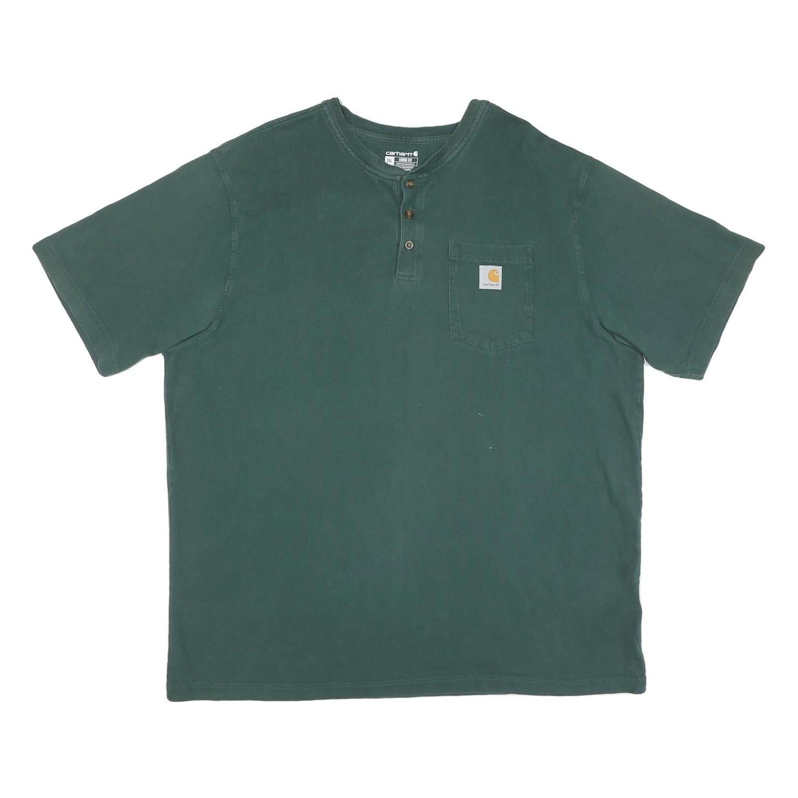 CARHARTT Mens Green & Brown Pocket T-Shirt 2XL Short Sleeve Round Neck Casual Refurbished - N/A refurbished available on Cerqular