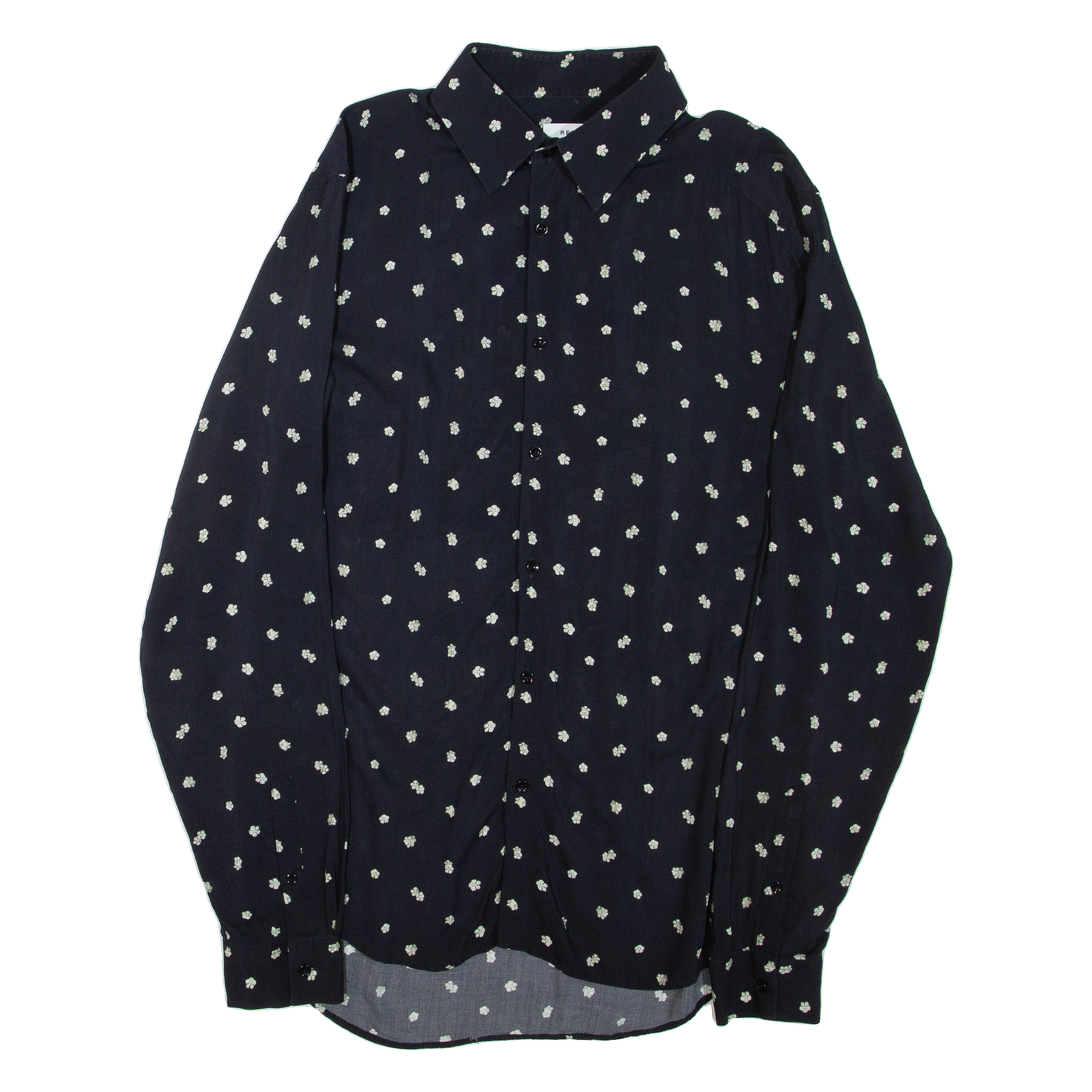 REISS Slim Fit Mens Shirt Black Floral Long Sleeve L Refurbished - N/A refurbished available on Cerqular