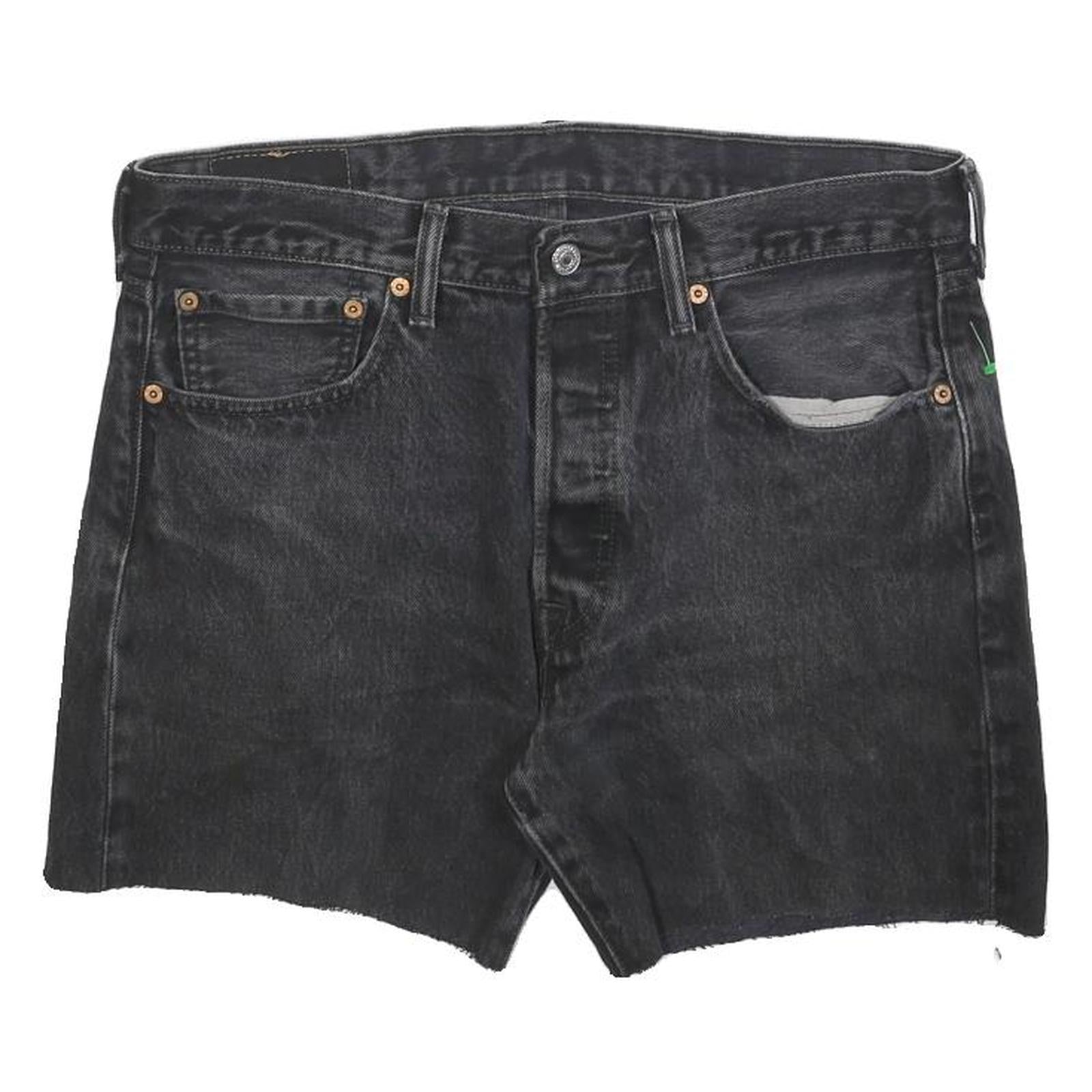 LEVI'S Womens Black Denim Cut-Off Shorts M W32 Classic Casual Summer Style Refurbished - N/A refurbished available on Cerqular