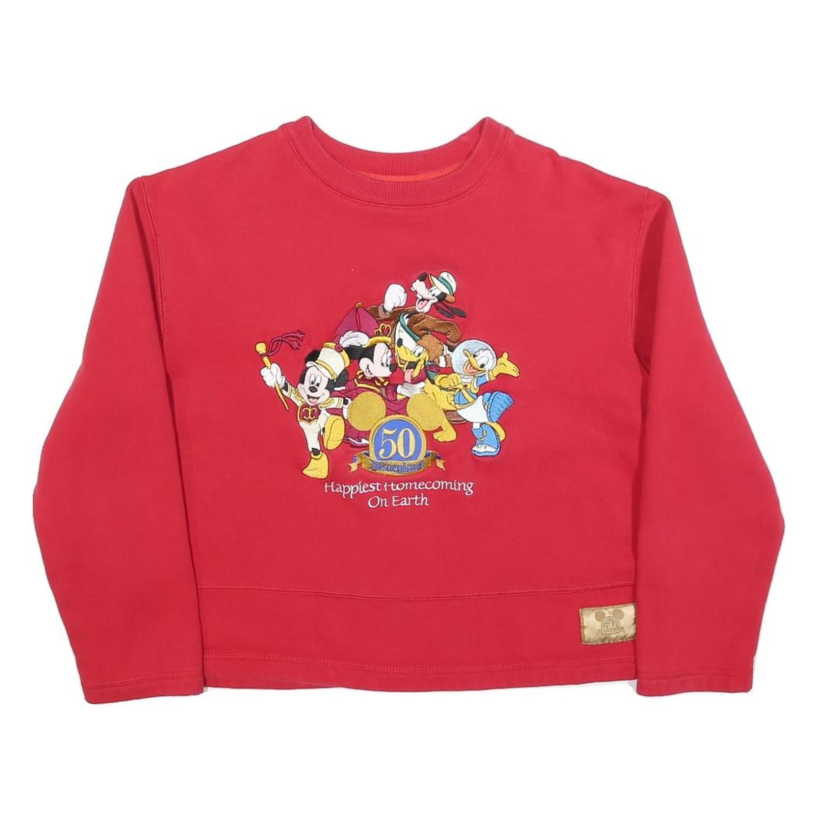 DISNEY Womens Red 50th Anniversary Crew Neck S Sweatshirt Mickey Mouse Refurbished - N/A refurbished available on Cerqular