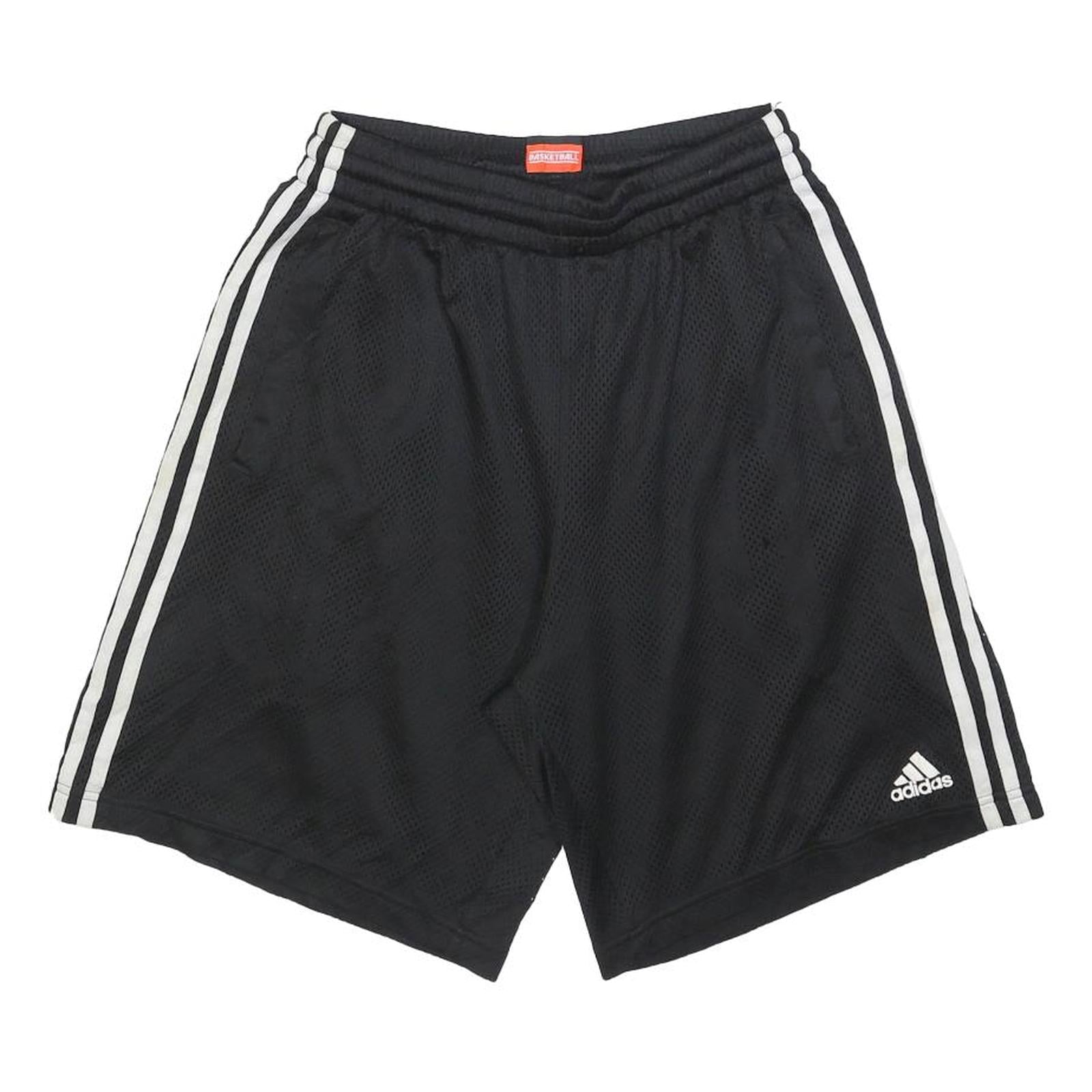 ADIDAS Mens Black Casual Sports Basketball Shorts S W26 Three Stripe Refurbished - N/A refurbished available on Cerqular