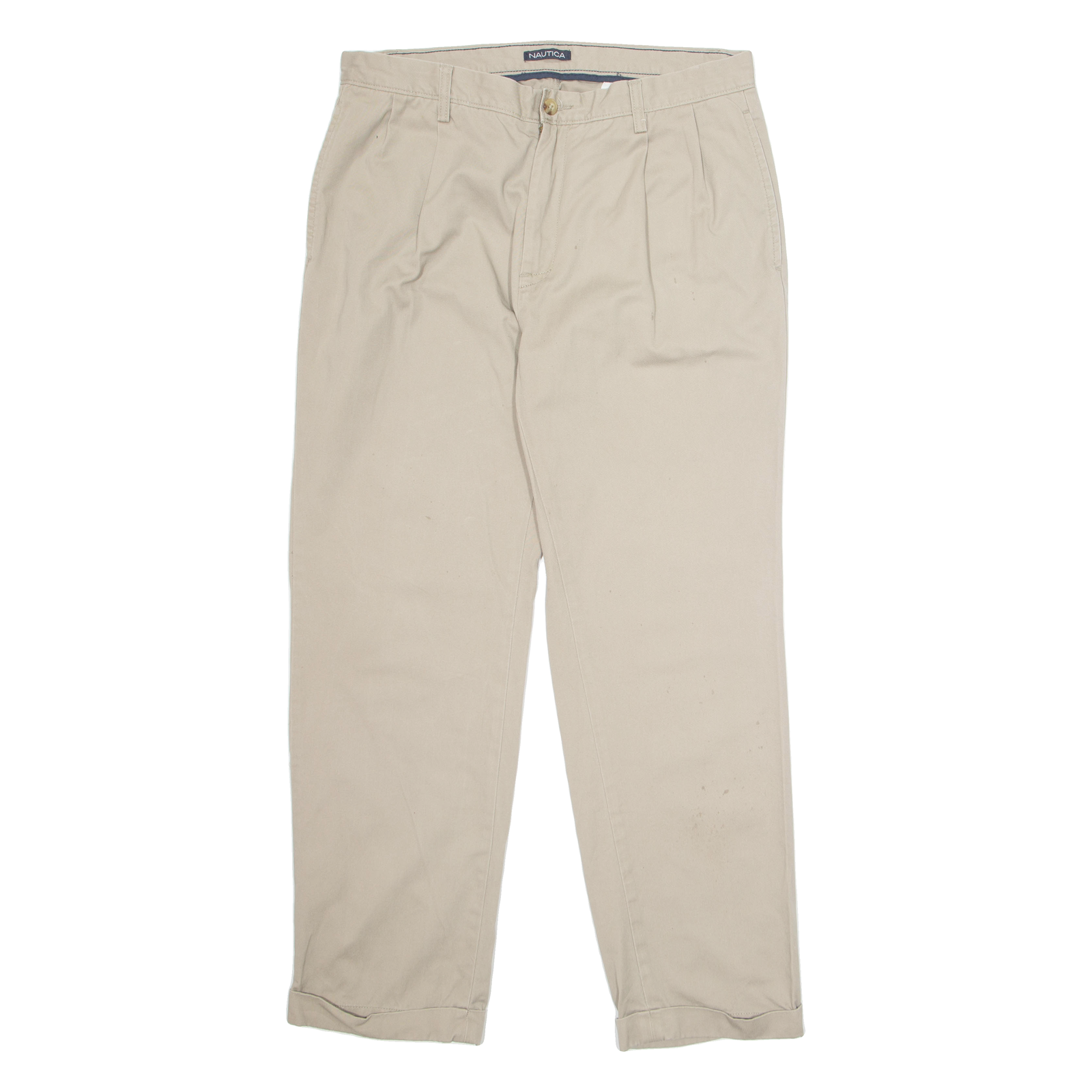 NAUTICA Chino Workwear Mens Trousers Beige Regular Straight W36 L32 Refurbished - N/A refurbished available on Cerqular
