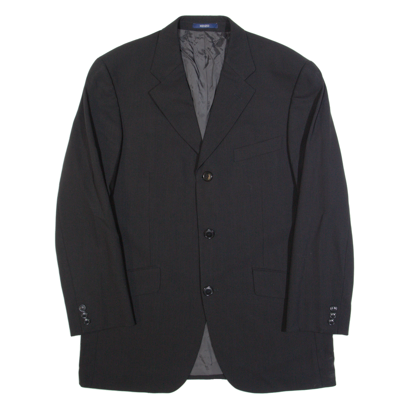KENZO Mens Blazer Jacket Black Wool L Refurbished - N/A refurbished available on Cerqular