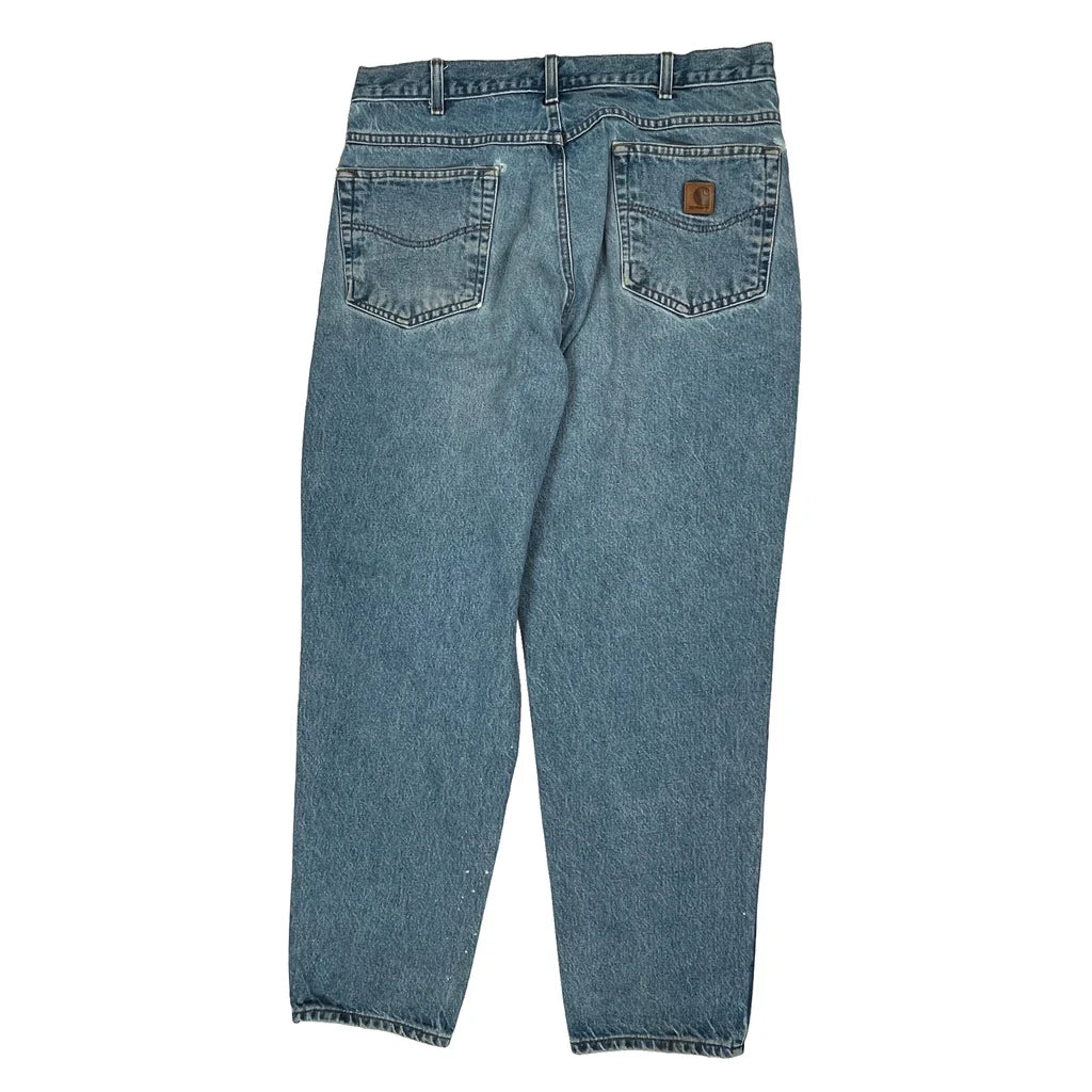 Carhartt Jeans - 36W 32L Light Wash Cotton Refurbished - Thrifted (note: this is a term often used to describe second- refurbished available on Cerqular