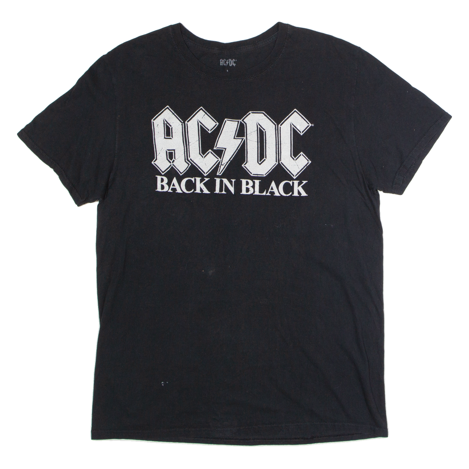 AC/DC Back In Black Mens Band T-Shirt Black Crew Neck L Refurbished - N/A refurbished available on Cerqular
