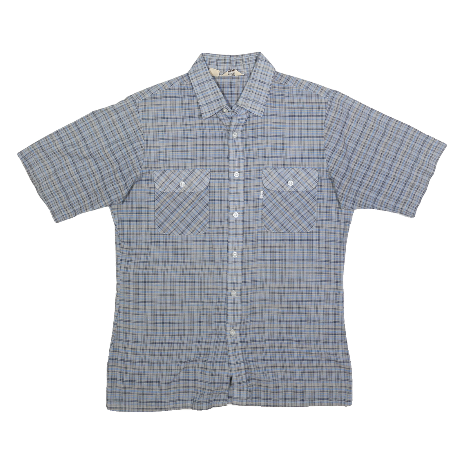 LEVI'S Mens Blue Check Shirt L Cotton Short Sleeve Casual Summer Refurbished - N/A refurbished available on Cerqular