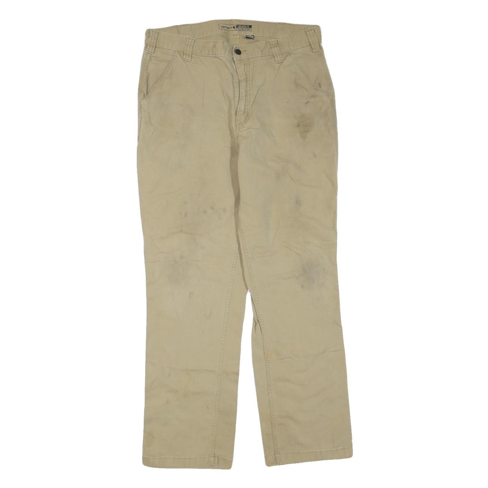 CARHARTT Mens Jeans Beige Regular Straight Denim W36 L31 Workwear Utility Refurbished - N/A refurbished available on Cerqular