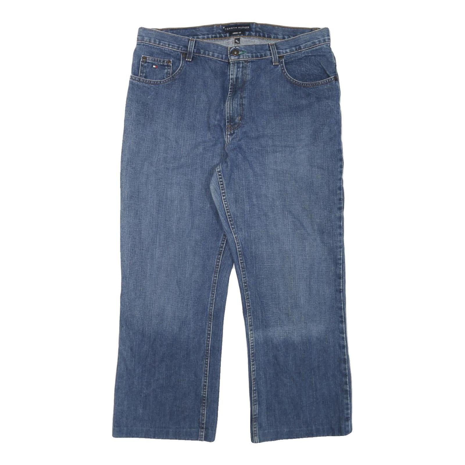 TOMMY HILFIGER Mens Regular Blue Denim Jeans W36 L28 Classic Cotton Blend Zip Refurbished - N/A refurbished available on Cerqular
