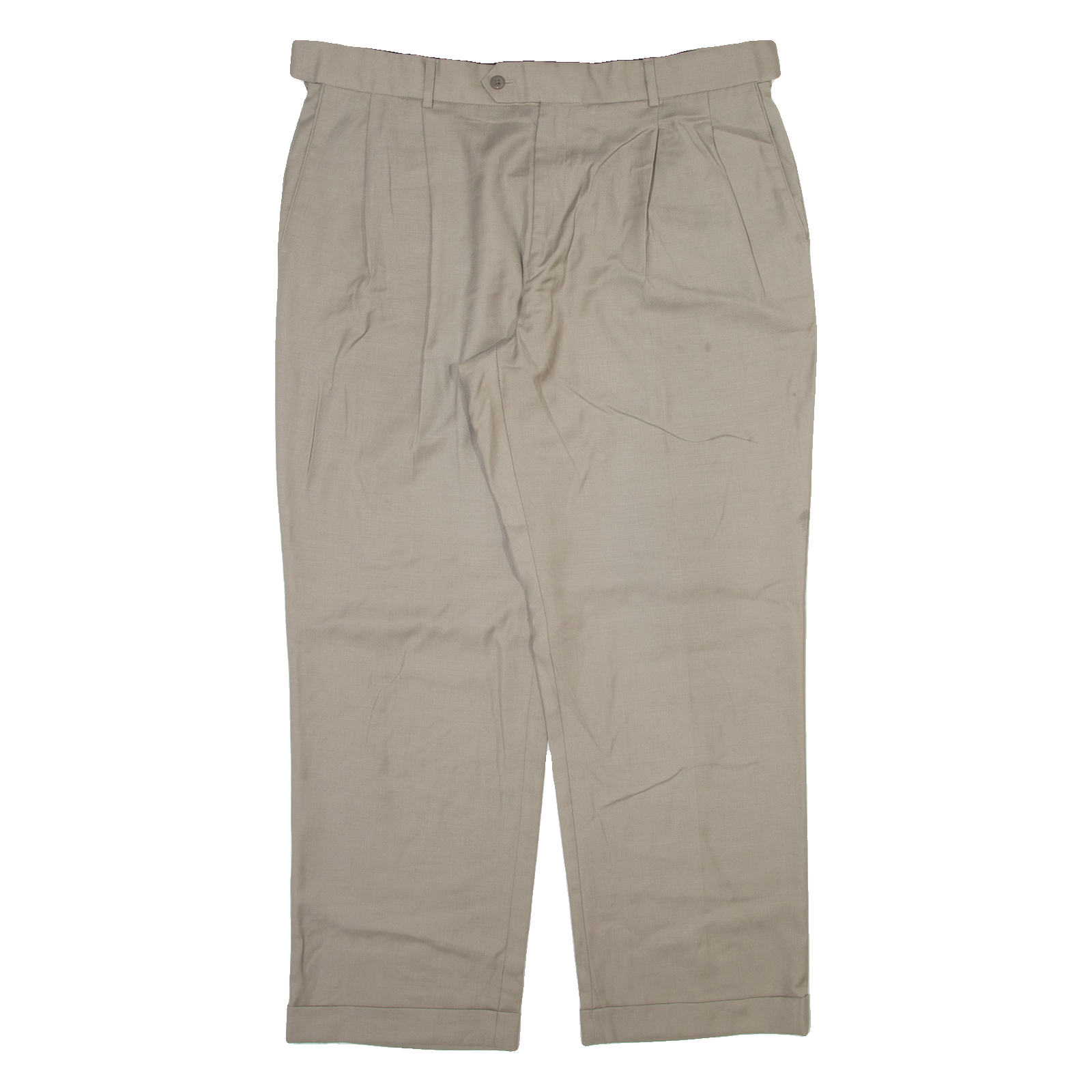 STANFORD Mens Trousers Beige Relaxed Straight Wool W38 L30 Refurbished - N/A refurbished available on Cerqular