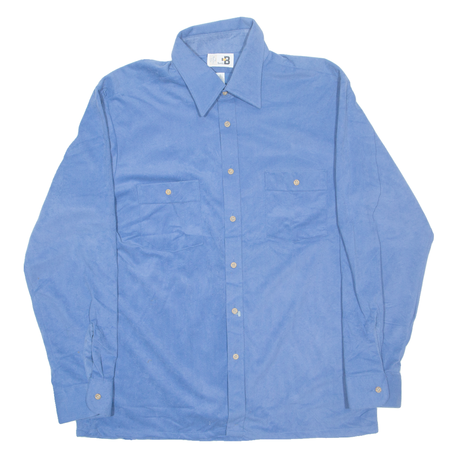 BONDS Mens Plain Shirt Blue Long Sleeve L Refurbished - N/A refurbished available on Cerqular