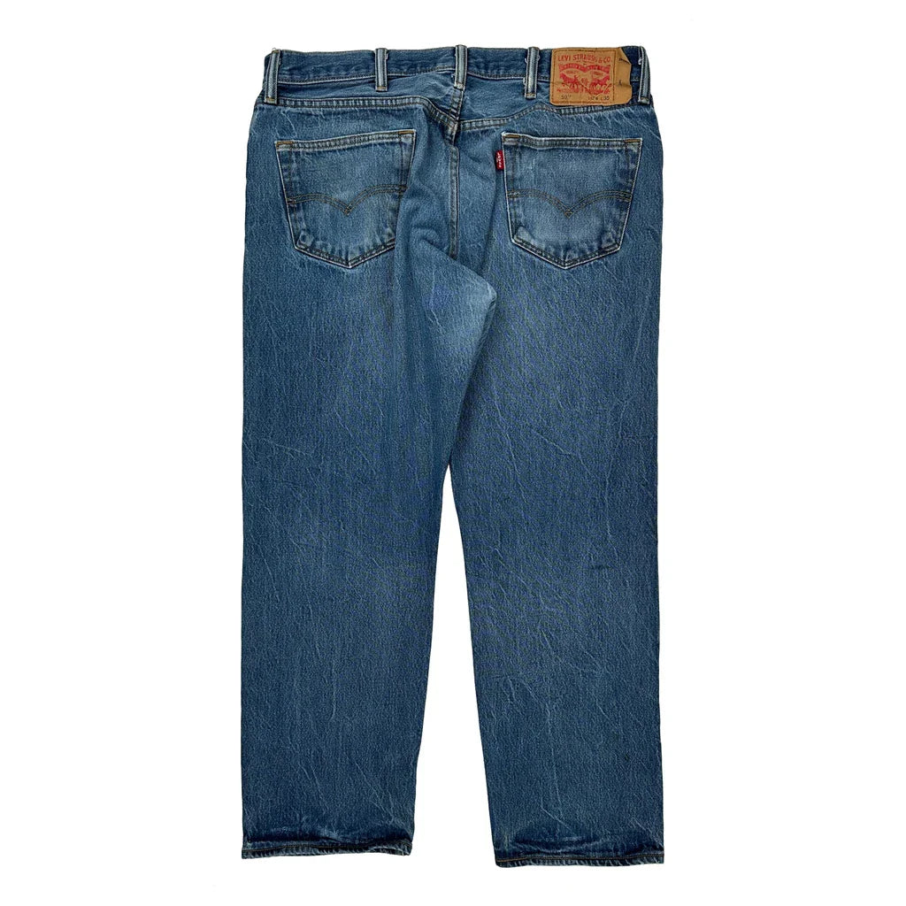 501 Levis Jeans - 35W 30L Blue Cotton Refurbished - Thrifted (note: this is a term often used to describe second- refurbished available on Cerqular