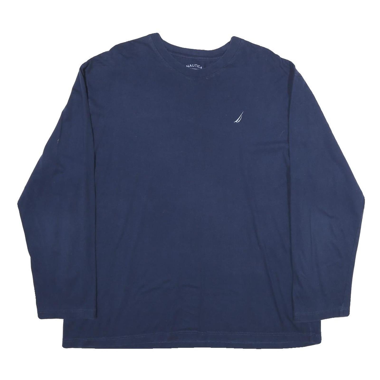 NAUTICA Mens Blue XL Long Sleeve Crew Neck Cotton T-Shirt Casual Classic Fit Refurbished - N/A refurbished available on Cerqular