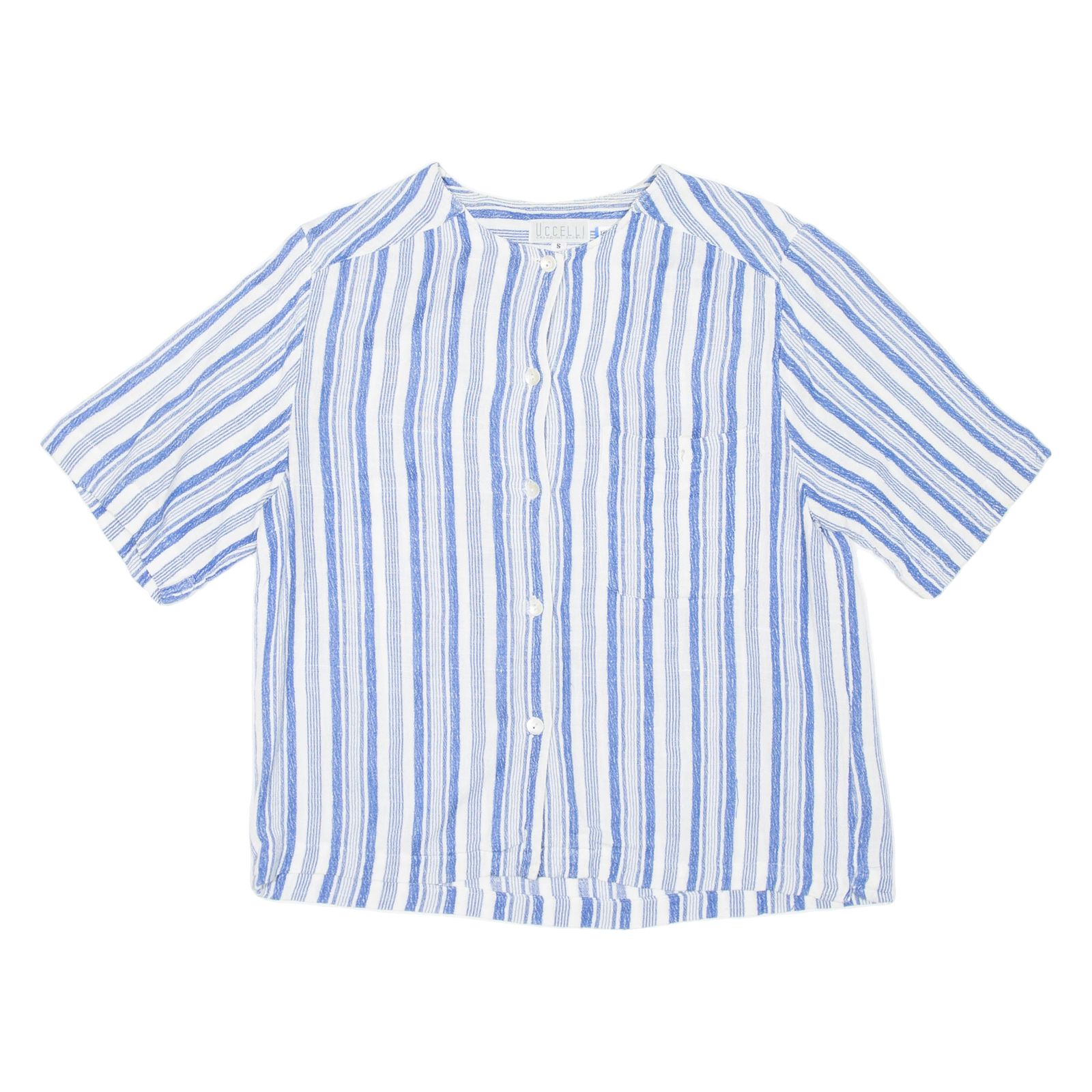 UCCELLI Womens Shirt Blue Striped S Refurbished - N/A refurbished available on Cerqular