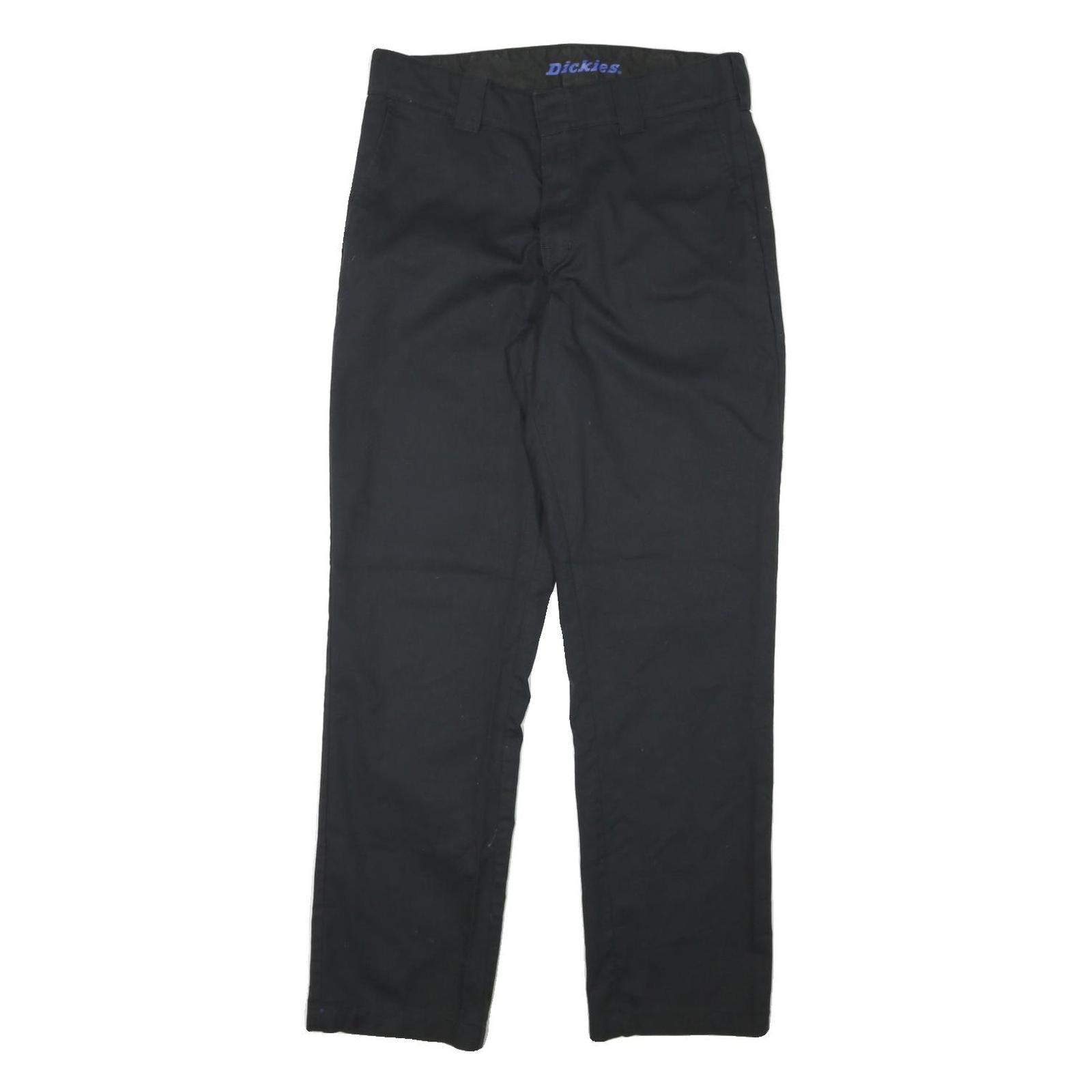 DICKIES Mens Regular Fit Black Trousers W31 L31 Cotton Blend Zip Closure Refurbished - N/A refurbished available on Cerqular