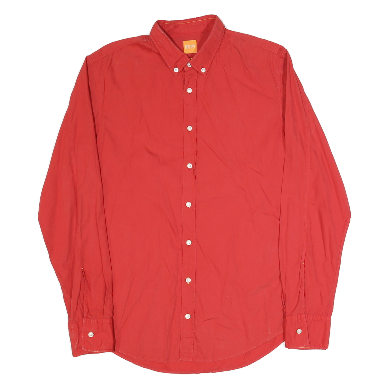 Buy BOSS Mens Red Plain Shirt M Button Down Collar Long Sleeve Stylish Refurbished - $28.59 BOSS Mens Red Plain Shirt M Button Down Collar Long Sleeve Stylish Refurbished - N/A refurbished available on Cerqular