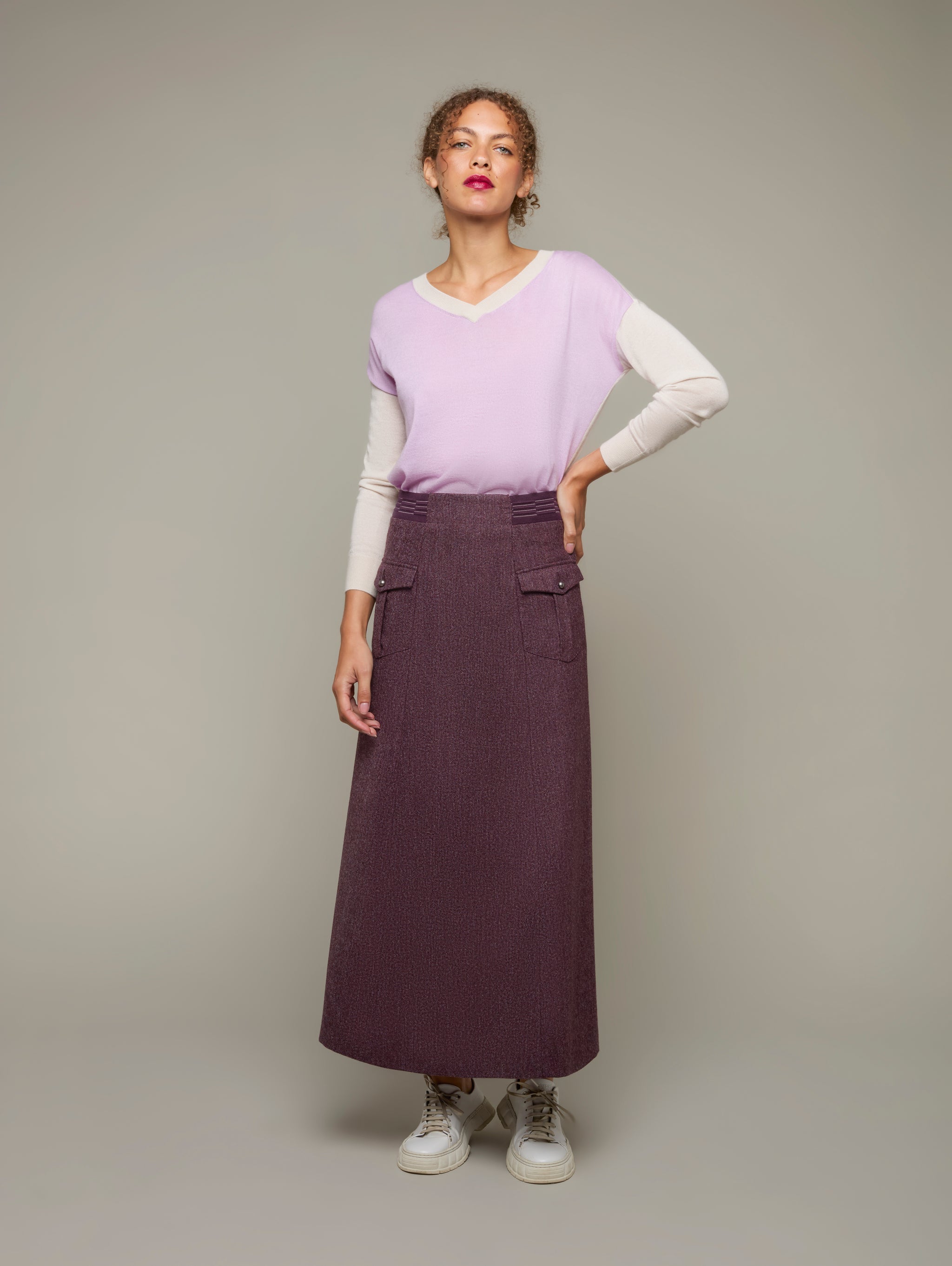ASPEN | A Line Wool Skirt | Size: Heather / XL Refurbished - N/A refurbished available on Cerqular