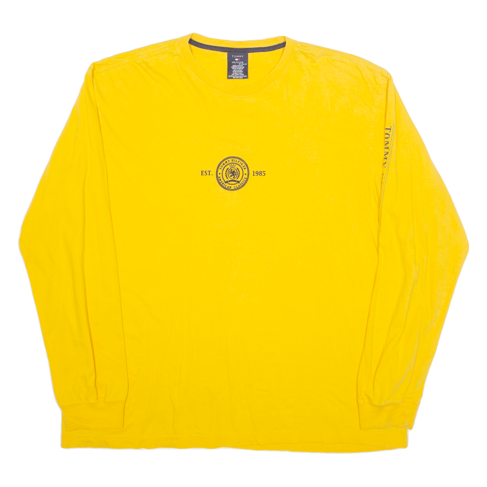TOMMY HILFIGER American Classic Mens T-Shirt Yellow Long Sleeve USA XL Refurbished - N/A refurbished available on Cerqular