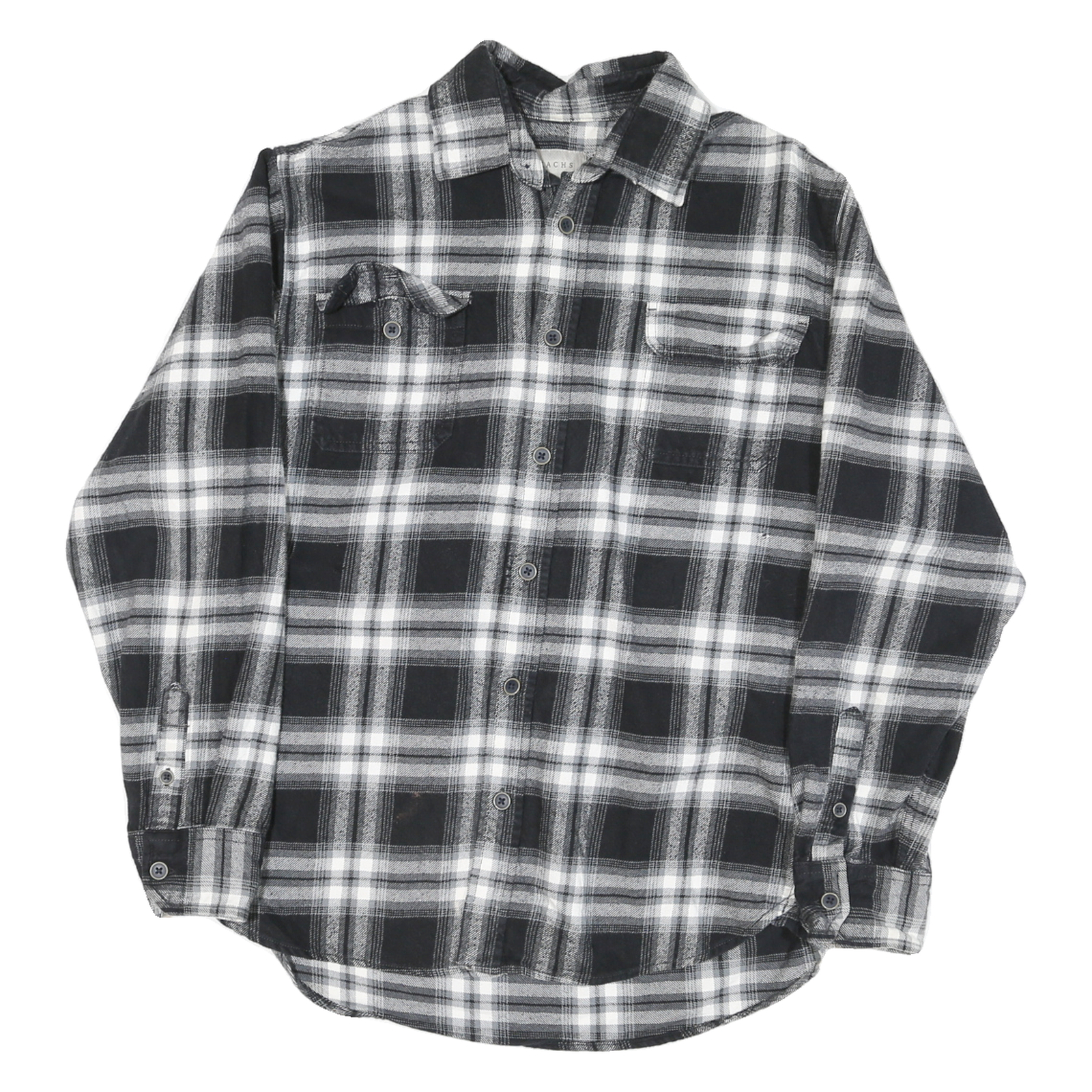 JACHS Mens Black & White Check Shirt M Button Long Sleeve Casual Cotton Blend Refurbished - N/A refurbished available on Cerqular
