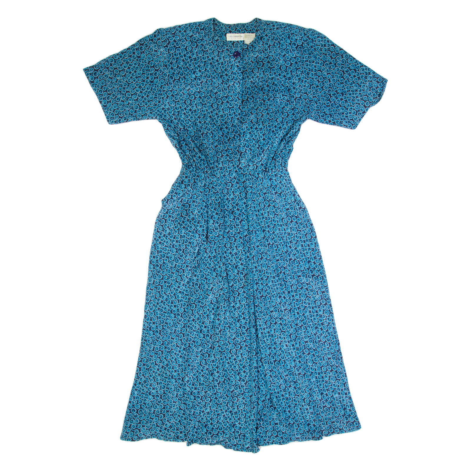 LIZ CLAIRBORNE Womens A-Line Dress Blue 90s Crazy Pattern Long S Refurbished - N/A refurbished available on Cerqular