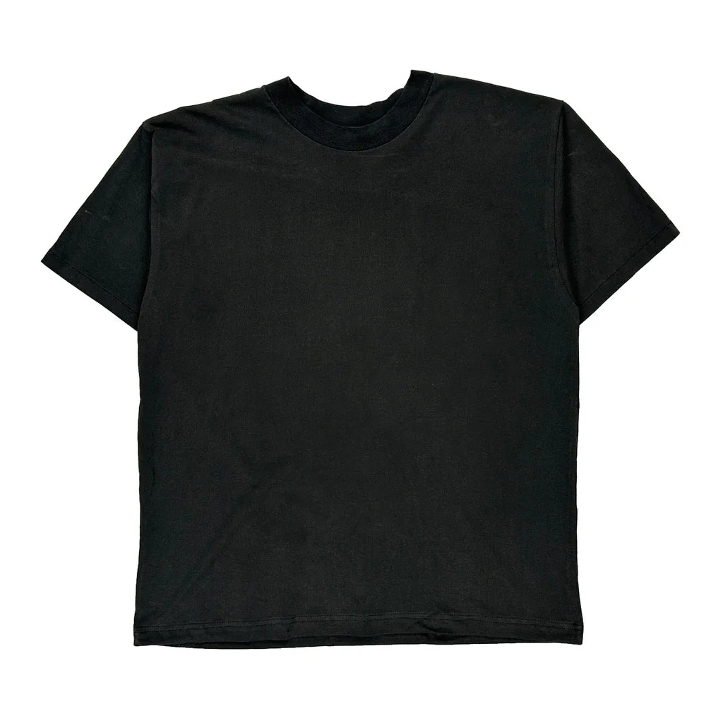 Hanes Single Stitch T-Shirt - 2XL Black Cotton Blend Refurbished - Thrifted (note: this is a term often used to describe second- refurbished available on Cerqular