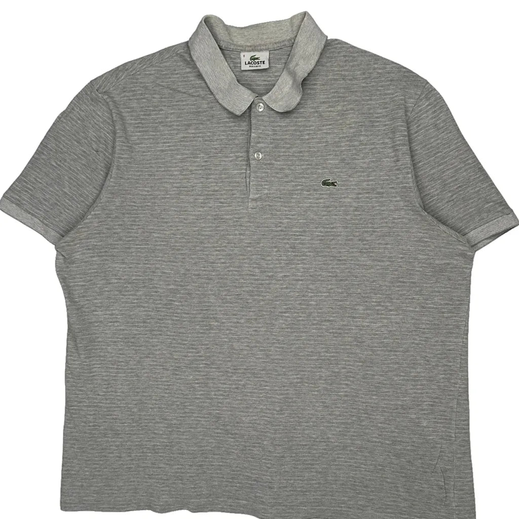Lacoste Polo Shirt - 2XL Grey Cotton Refurbished - Thrifted (note: this is a term often used to describe second- refurbished available on Cerqular