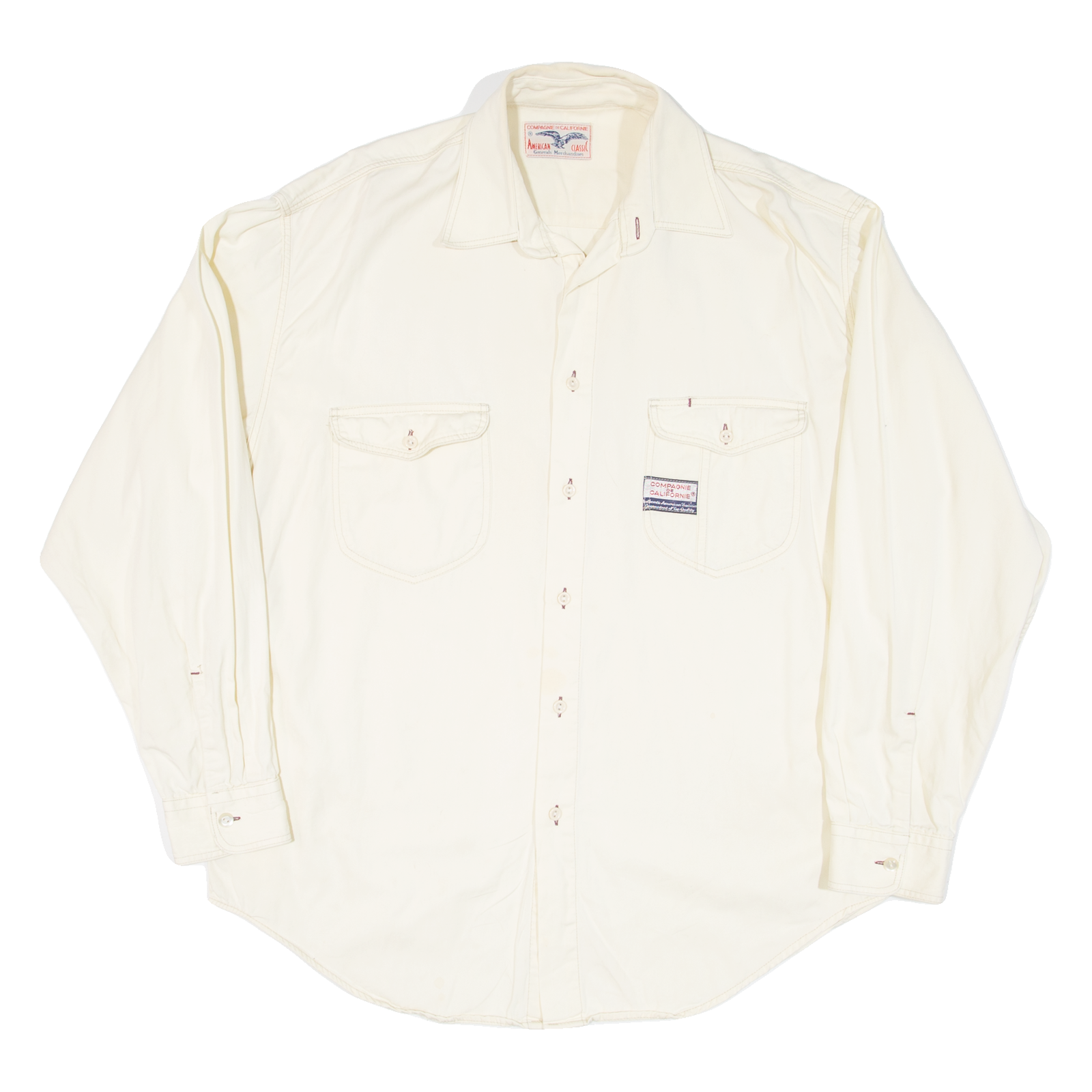 AMERICAN CLASSIC Mens Plain Shirt Beige Long Sleeve XL Refurbished - N/A refurbished available on Cerqular