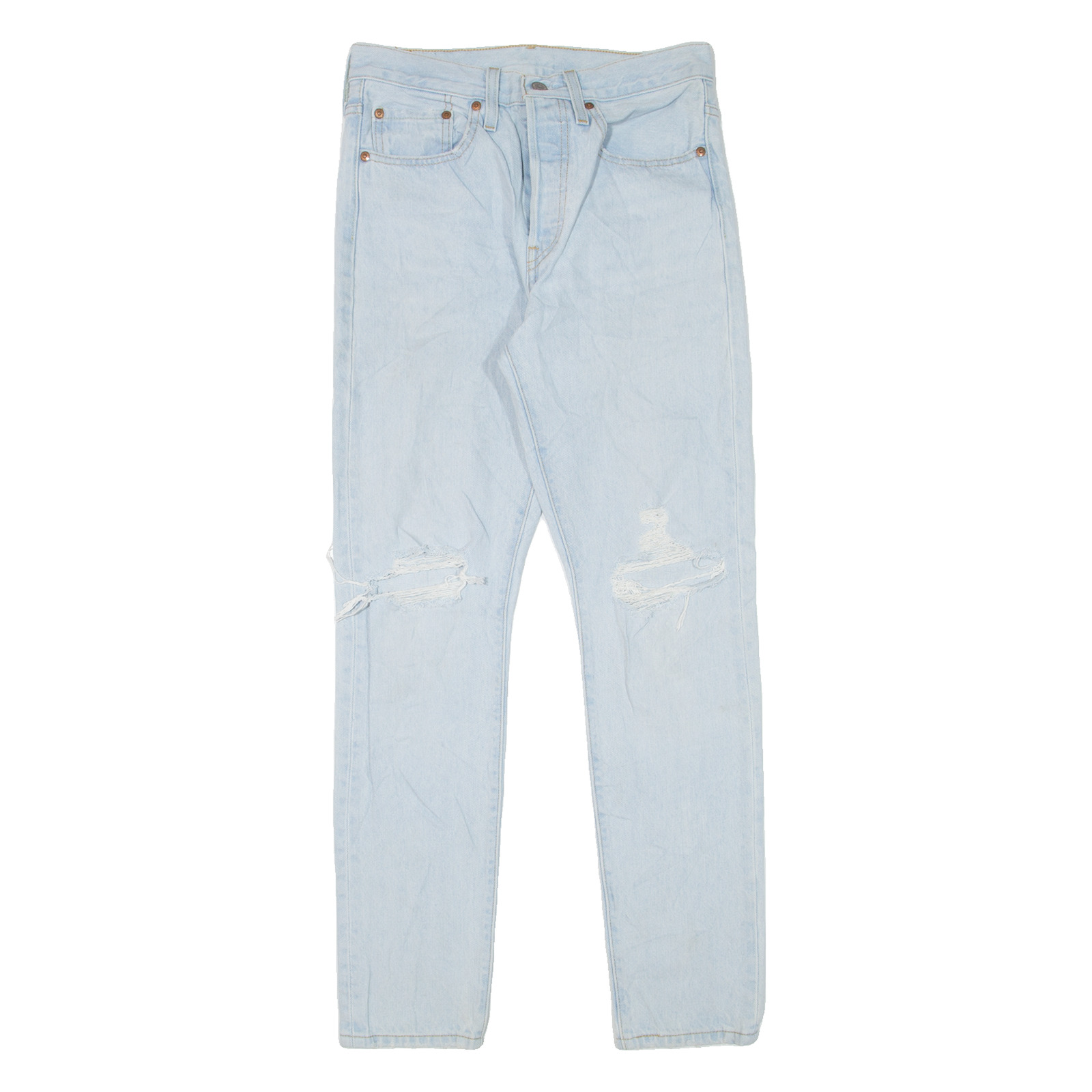 LEVI'S 501S Jeans BIG E Distressed Womens Blue Skinny Straight W26 L30 Refurbished - N/A refurbished available on Cerqular