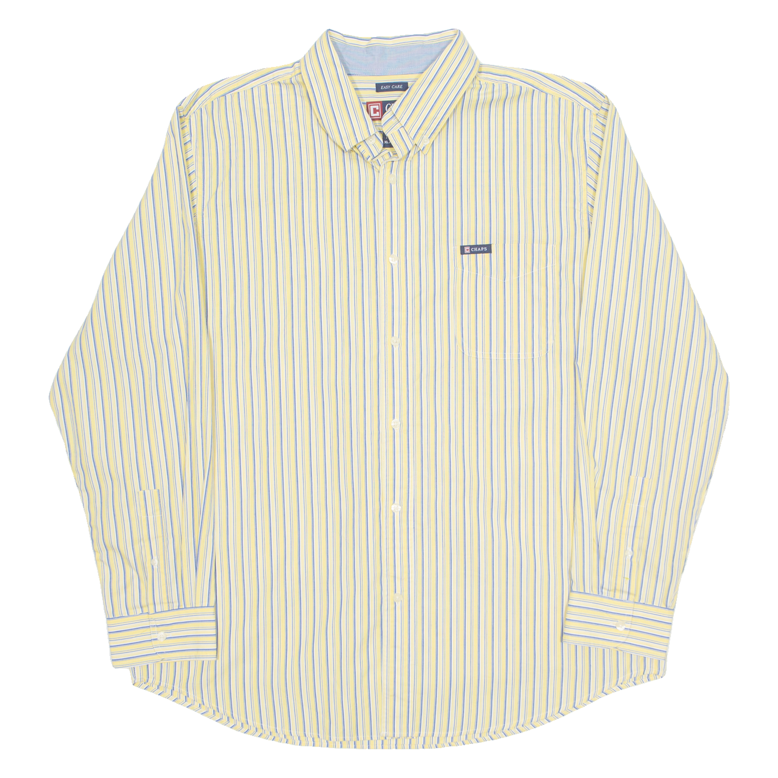 CHAPS Mens Shirt Yellow Striped Long Sleeve XL Refurbished - N/A refurbished available on Cerqular