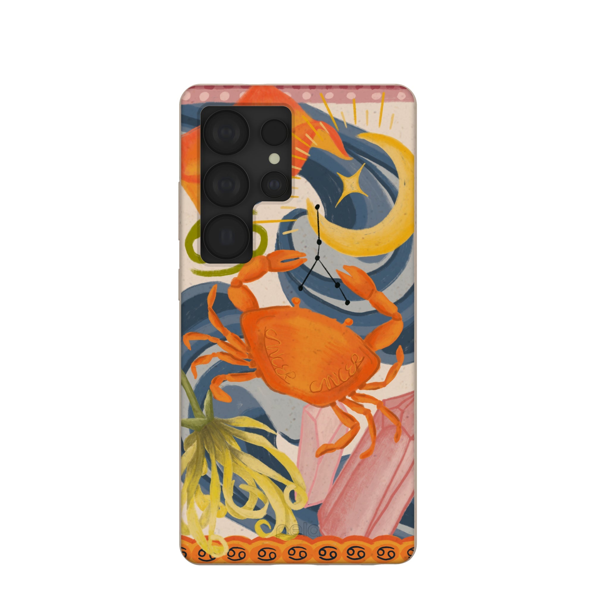 Seashell Cancer Crab Samsung Galaxy S25 Ultra Case Refurbished - Pela Case refurbished available on Cerqular