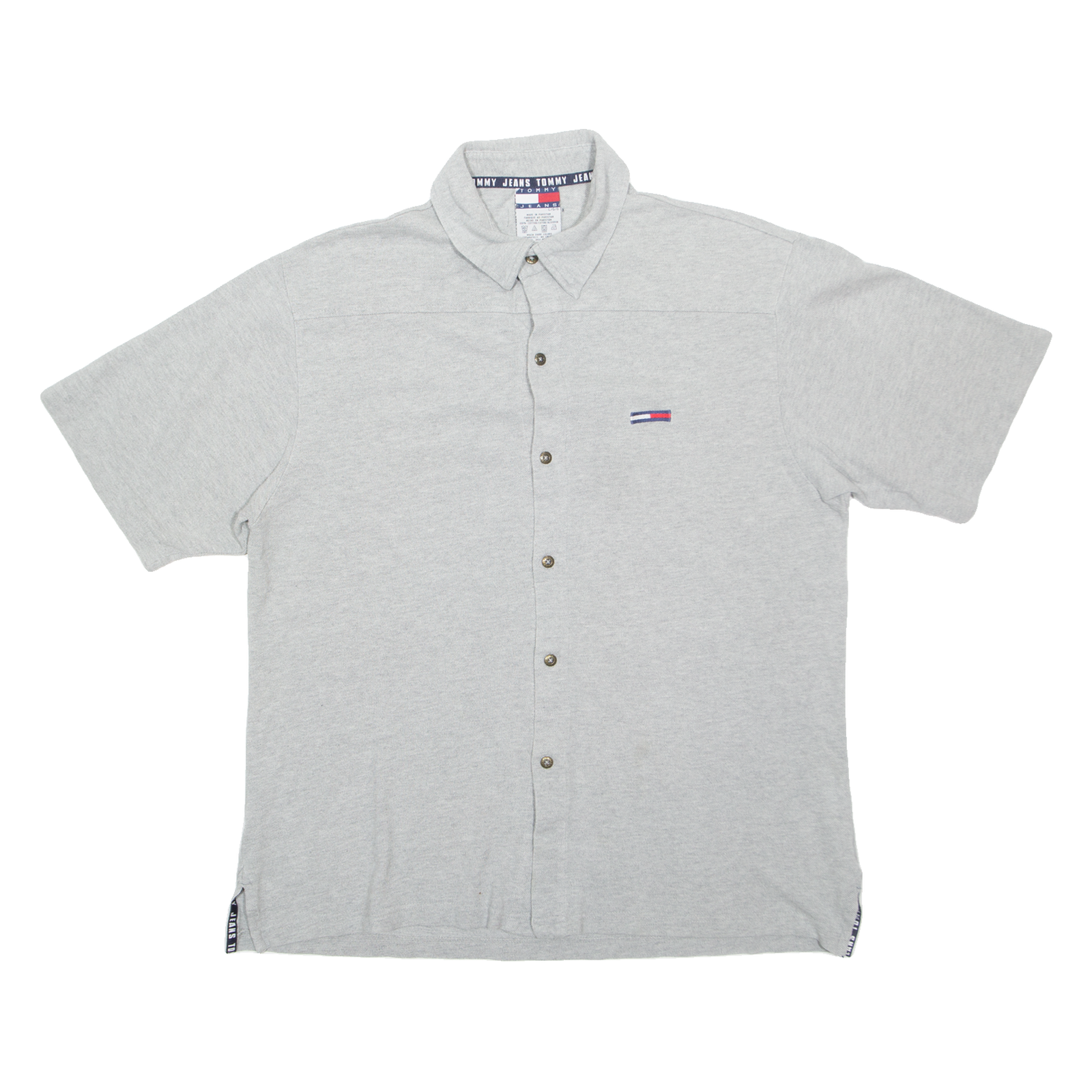 TOMMY HILFIGER Mens Polo Shirt Grey L Refurbished - N/A refurbished available on Cerqular
