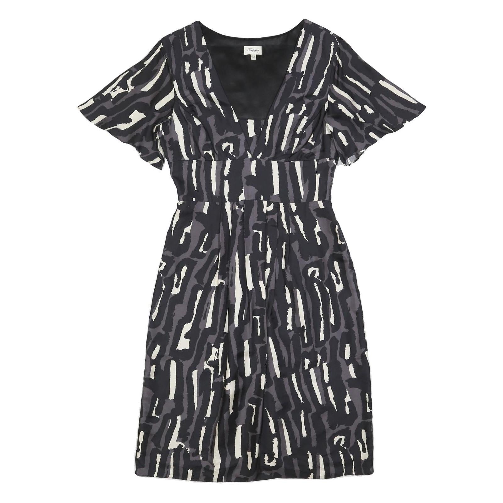 TEMPERLEY LONDON Womens Black White Abstract Print Day Dress Polyester Blend UK Refurbished - N/A refurbished available on Cerqular