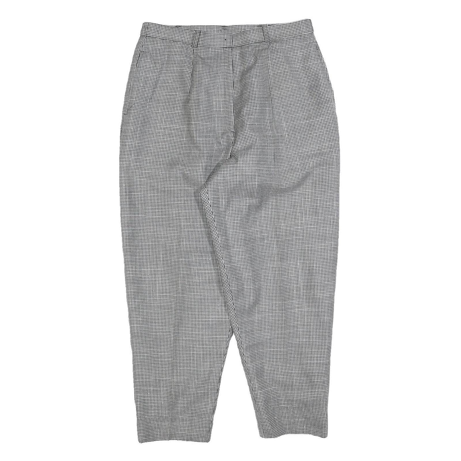 Womens Black White Checked Regular Fit Straight Trousers W30 L25 Zip Waistband Refurbished - N/A refurbished available on Cerqular