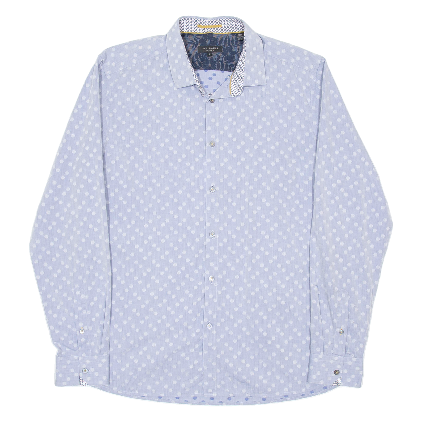 TED BAKER Mens Shirt Blue Spotted Long Sleeve L Refurbished - N/A refurbished available on Cerqular