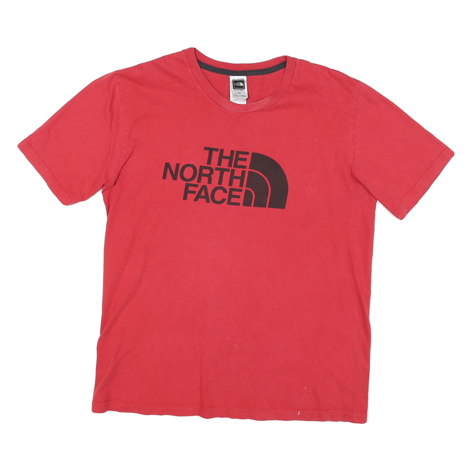THE NORTH FACE Mens Red T-Shirt S Short Sleeve Crew Neck Logo Print Cotton Blend Refurbished - N/A refurbished available on Cerqular