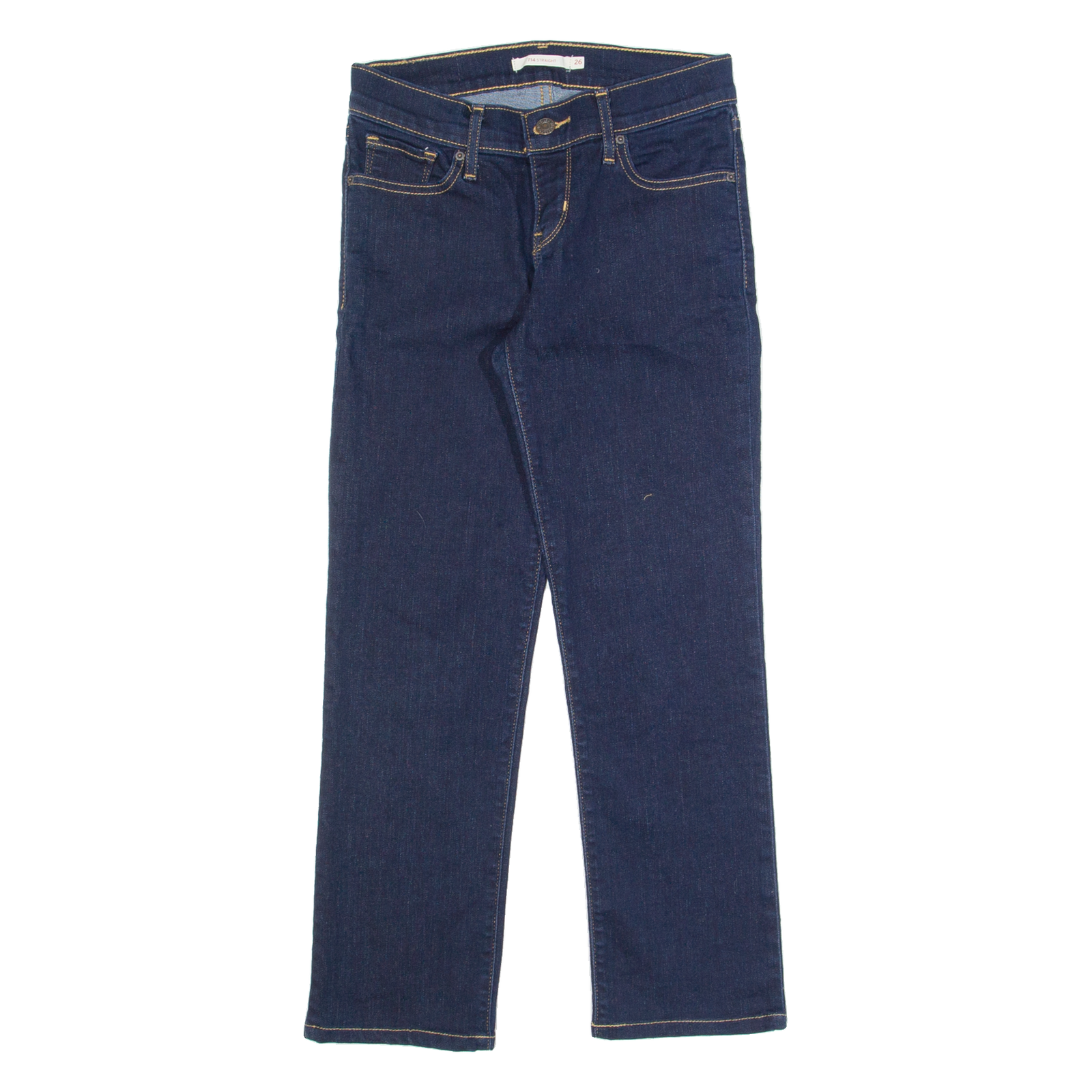LEVI'S 714 Womens Jeans Blue Slim Straight W26 L25 Refurbished - N/A refurbished available on Cerqular