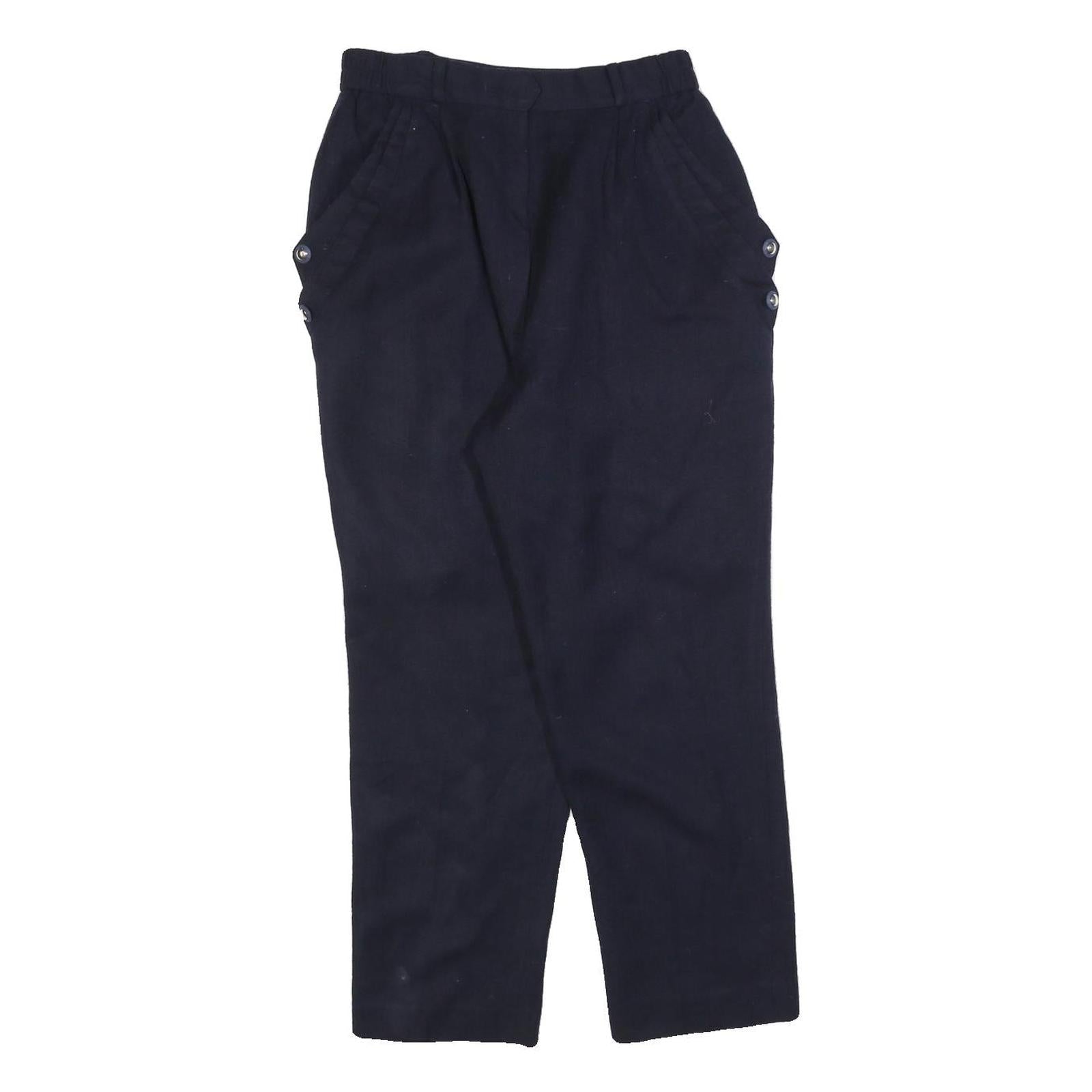 GAAN DUH Womens Navy Regular Fit Straight Leg Trousers W26 L27 Refurbished - N/A refurbished available on Cerqular
