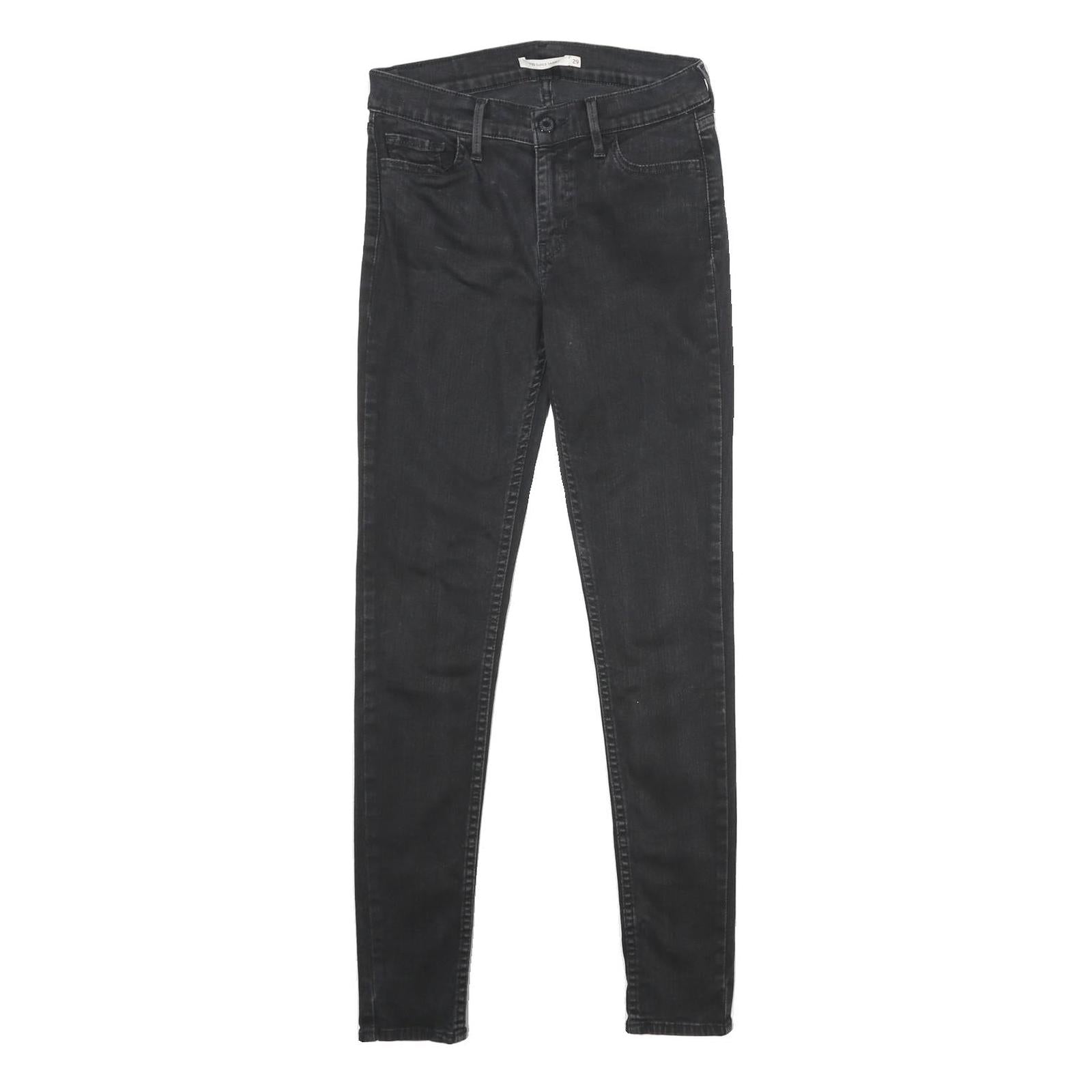 LEVI'S Womens Jeans Black Slim Skinny Denim Medium W29 L30 710 Super Skinny Refurbished - N/A refurbished available on Cerqular