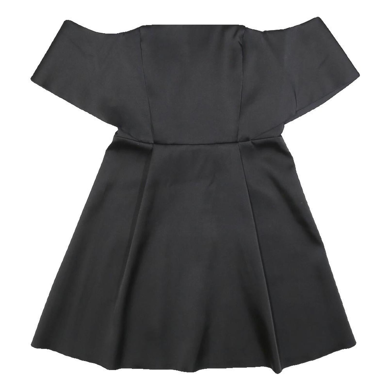 SANDRO Womens Black Fit & Flare Polyester Blend Short Sleeve Short Dress S Refurbished - N/A refurbished available on Cerqular