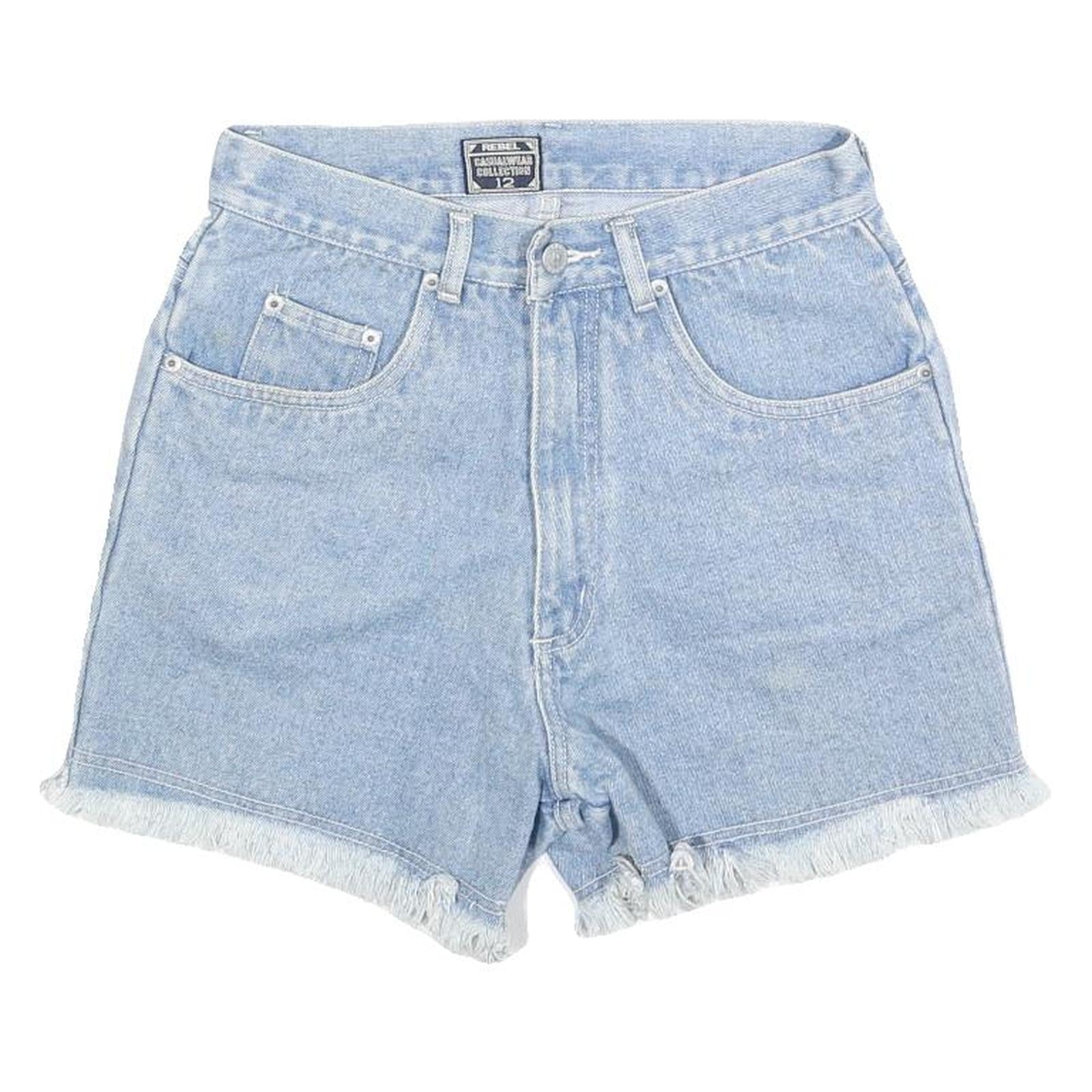 REBEL Womens Denim Blue Shorts XS W26 Casual Cotton Blend Frayed Hem Refurbished - N/A refurbished available on Cerqular
