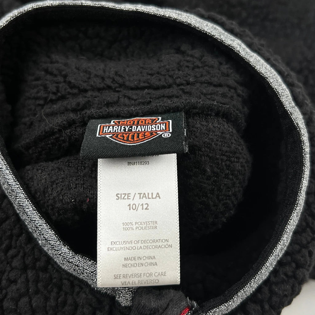 Buy Age 10-12 Harley Davidson Fleece - Medium Black Polyester Refurbished - $22.77 Age 10-12 Harley Davidson Fleece - Medium Black Polyester Refurbished - Thrifted (note: this is a term often used to describe second- refurbished available on Cerqular