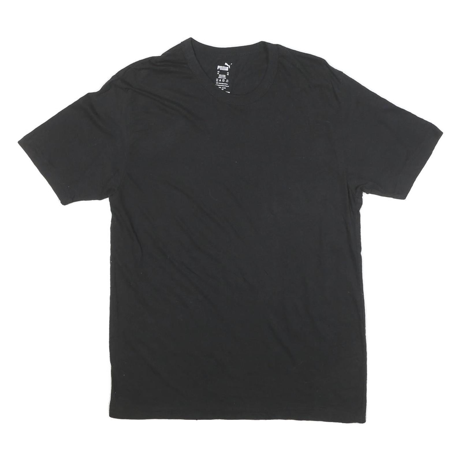 PUMA Mens Black Plain T-Shirt XL Short Sleeve Crew Neck Cotton Blend Refurbished - N/A refurbished available on Cerqular