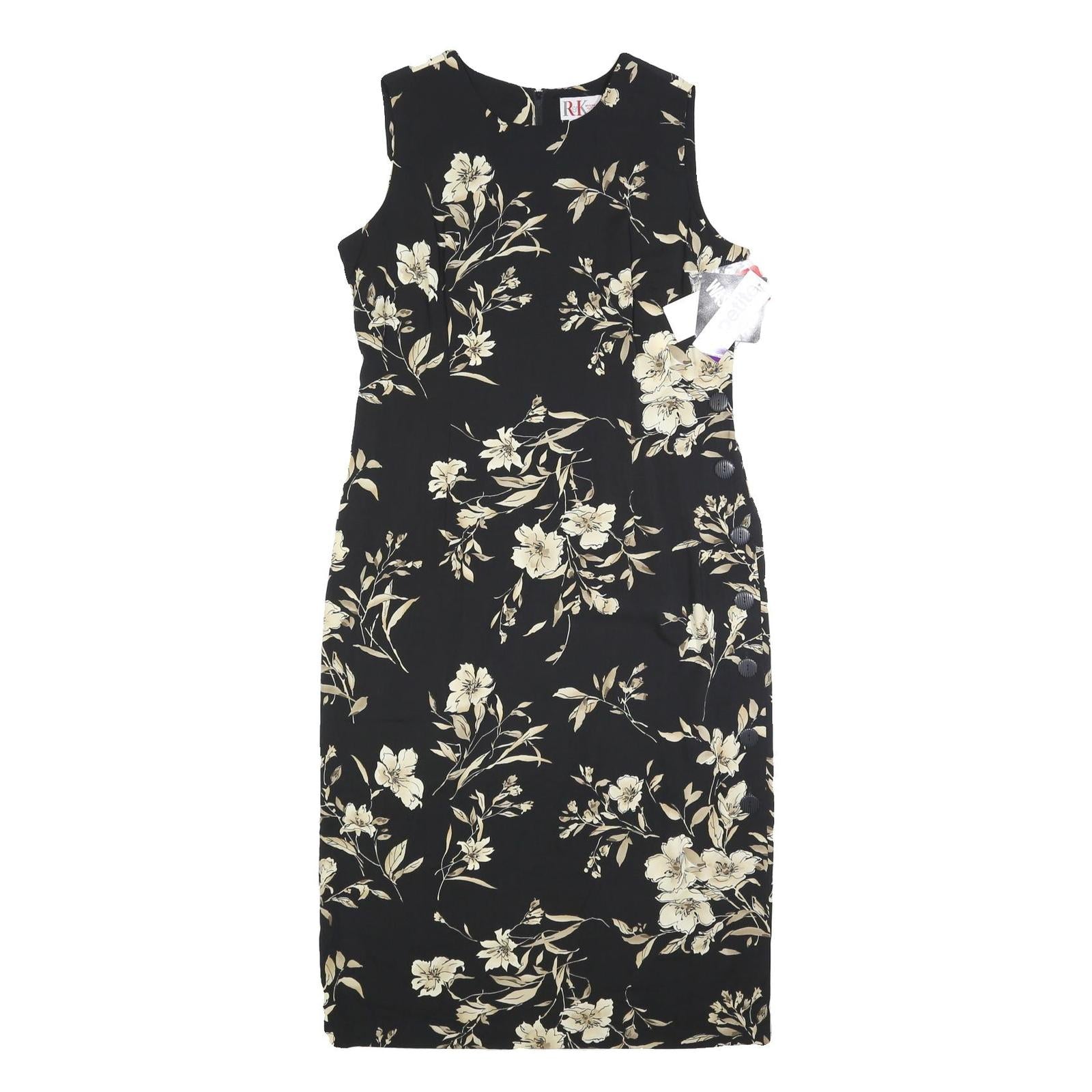 Buy R&K Womens Black & Beige Floral Sleeveless Midi Dress Polyester L Elegant Casual Refurbished - $27.29 R&K Womens Black & Beige Floral Sleeveless Midi Dress Polyester L Elegant Casual Refurbished - N/A refurbished available on Cerqular