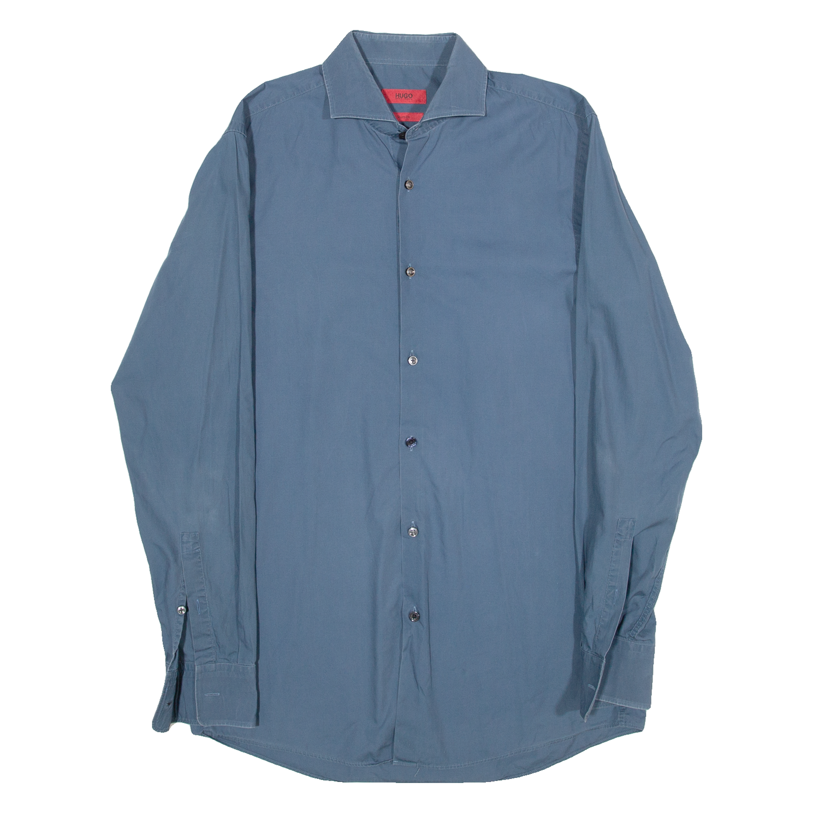 HUGO BOSS Sharp Fit Mens Plain Shirt Blue Long Sleeve S Refurbished - N/A refurbished available on Cerqular