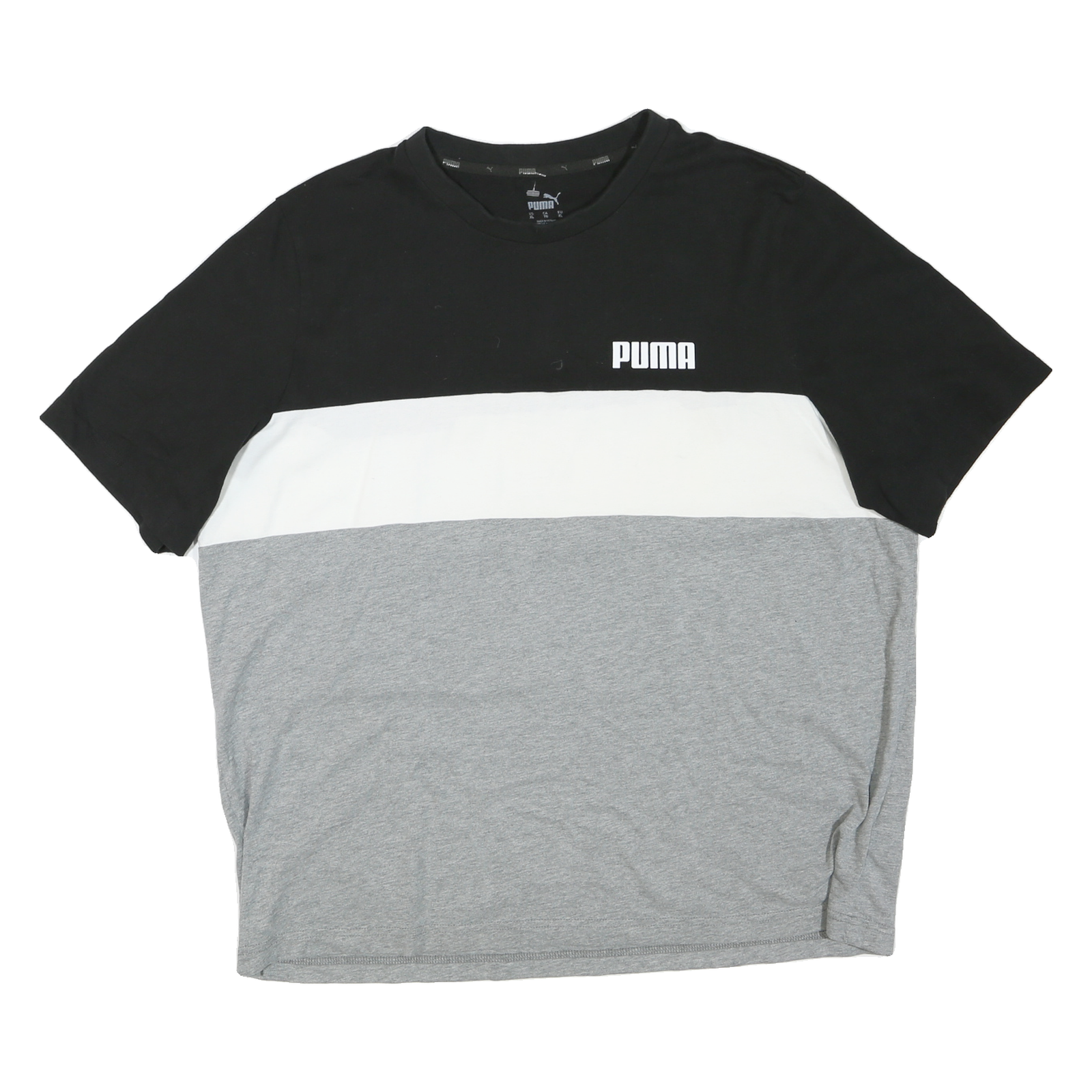 PUMA Mens Black & White & Grey Modern T-Shirt 2XL Short Sleeve Crew Neck Refurbished - N/A refurbished available on Cerqular